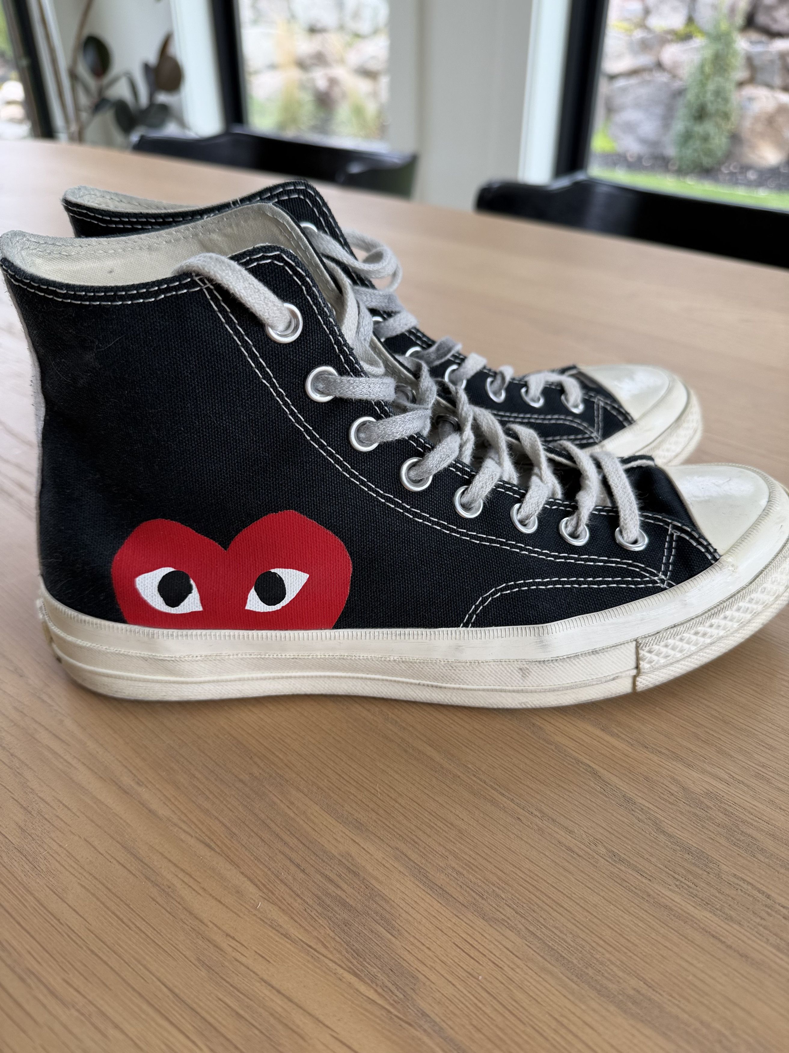 Comme des Garcons PLAY × Converse Comme des Garçons PLAY x Converse (Black) Men’s Size 8 Size US 8 / EU 41 - 2 Thumbnail