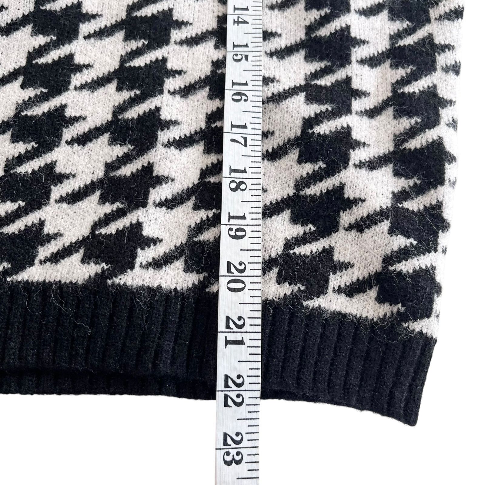 Other Stella + Lorenzo Black White Houndstooth Turtleneck Sweater Size S / US 4 / IT 40 - 6 Thumbnail