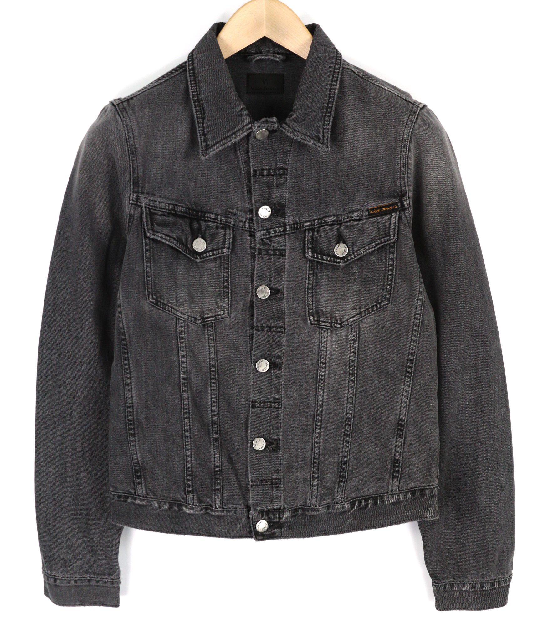 Nudie Jeans BILLY S Desolation Grey Polo Neck Denim Jacket 82462 Size US S / EU 44-46 / 1 - 1 Thumbnail