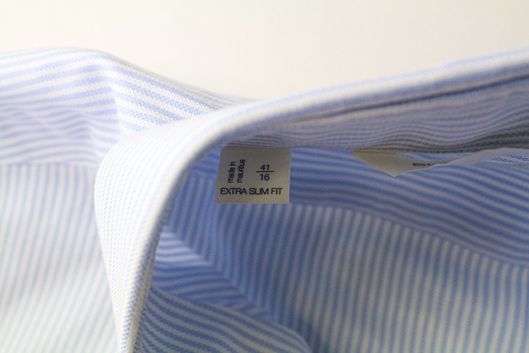 Suitsupply 41/16 Extra Slim Blue Cotton Striped Cutaway 78787 Size 40R - 5 Thumbnail