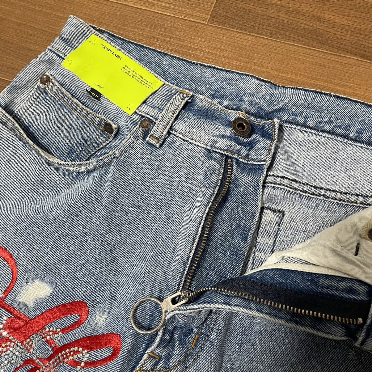 Off-White Off White Ev Bravado Crystal Distressed Denim Jeans Size US 30 / EU 46 - 5 Thumbnail