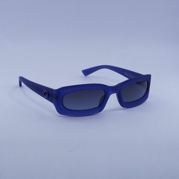 Gucci Gucci GG1786S 004 Sunglasses Milky Blue Rectangle Frame Size ONE SIZE - 1 Thumbnail