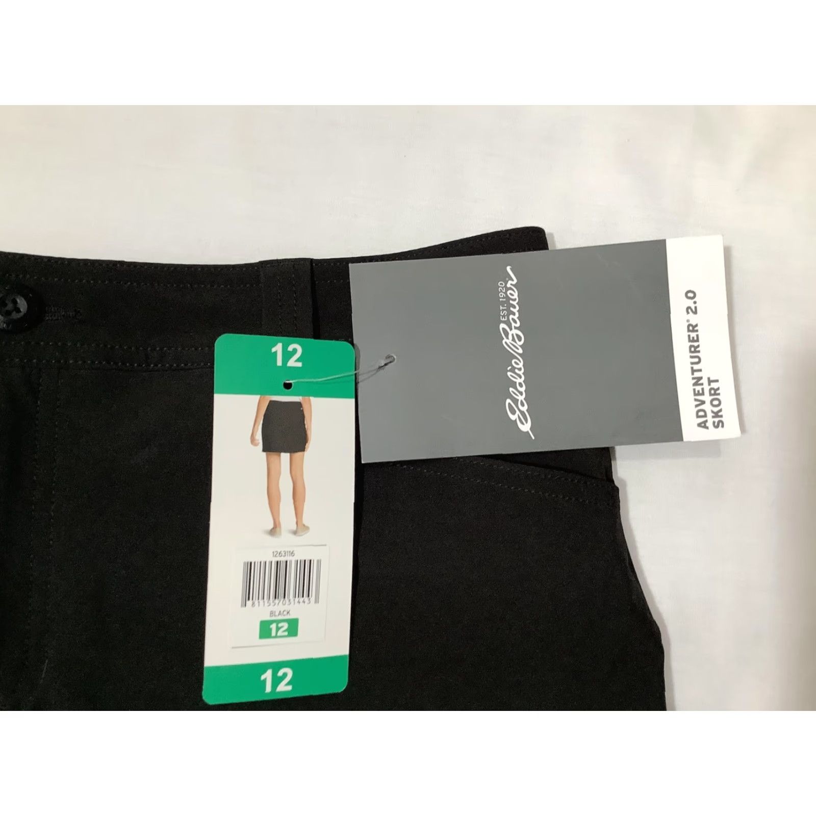 Eddie Bauer Eddie Bauer Adventurer 2.0 Skort Womens 12 Black UPF 50+ Stretch Hiking Outdoor Skirt Short Athletic Casual Travel Mens Womens Girls Boy? Size ONE SIZE - 5 Thumbnail