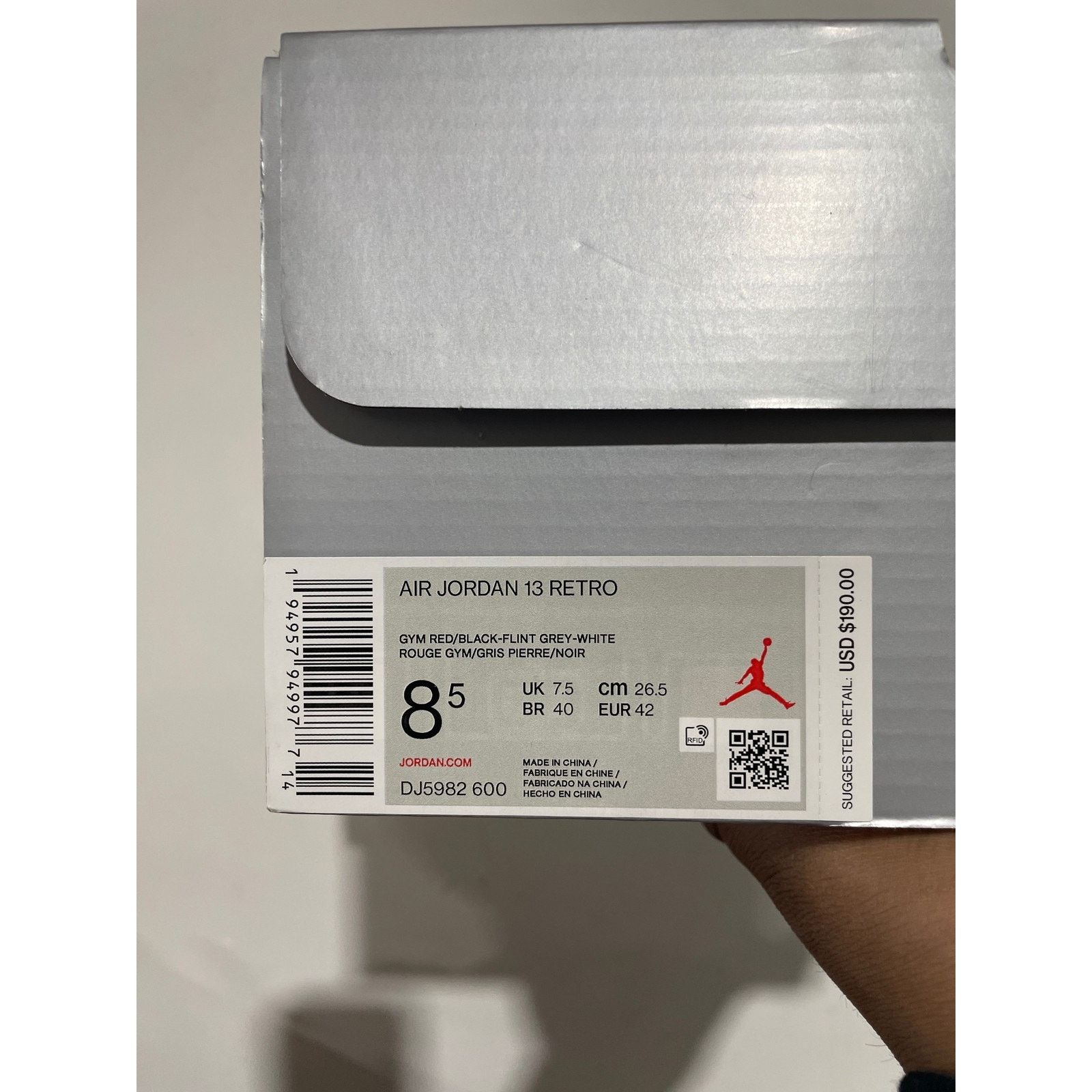Nike NIKE JORDAN 13 GYM RED FLINT GREY SIZE 8.5 NEW Size US 8.5 / EU 41-42 - 6 Thumbnail
