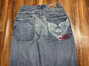 JNCO × Vintage Rare Vintage Jnco Eagle wings baggy Jean's. Size US 32 / EU 48 - 14 Thumbnail