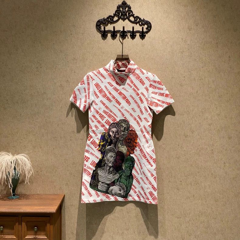 Louis Vuitton Louis Vuitton Fornasetti Co-branded Roman Statue Knit Dres Size S / US 4 / IT 40 - 1 Thumbnail