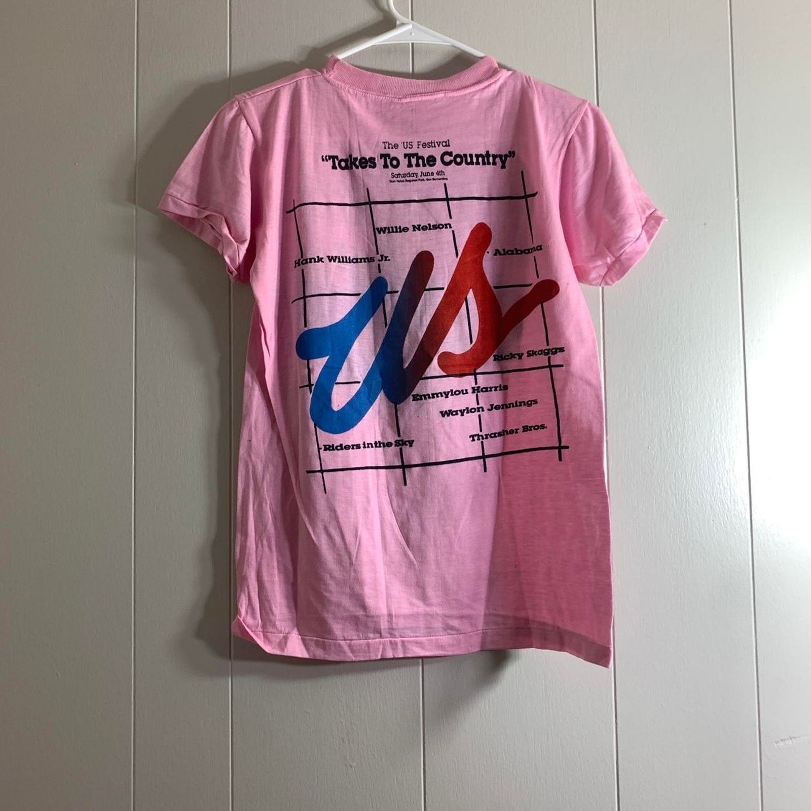 Vintage 1983 WILLIE NELSON HANK WILLIAMS JR US Festival tee shirt L Size US L / EU 52-54 / 3 - 6 Thumbnail