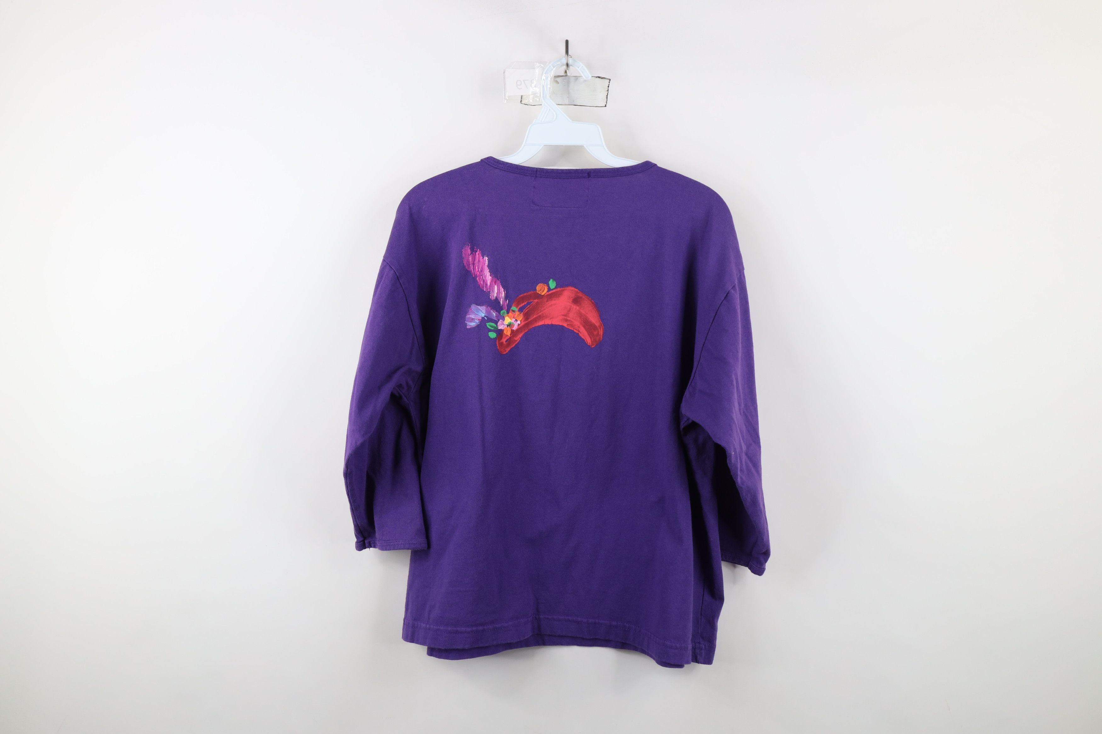 Vintage Vintage 90s Streetwear Painted High Fashion Couture T-Shirt Size L / US 10 / IT 46 - 12 Thumbnail