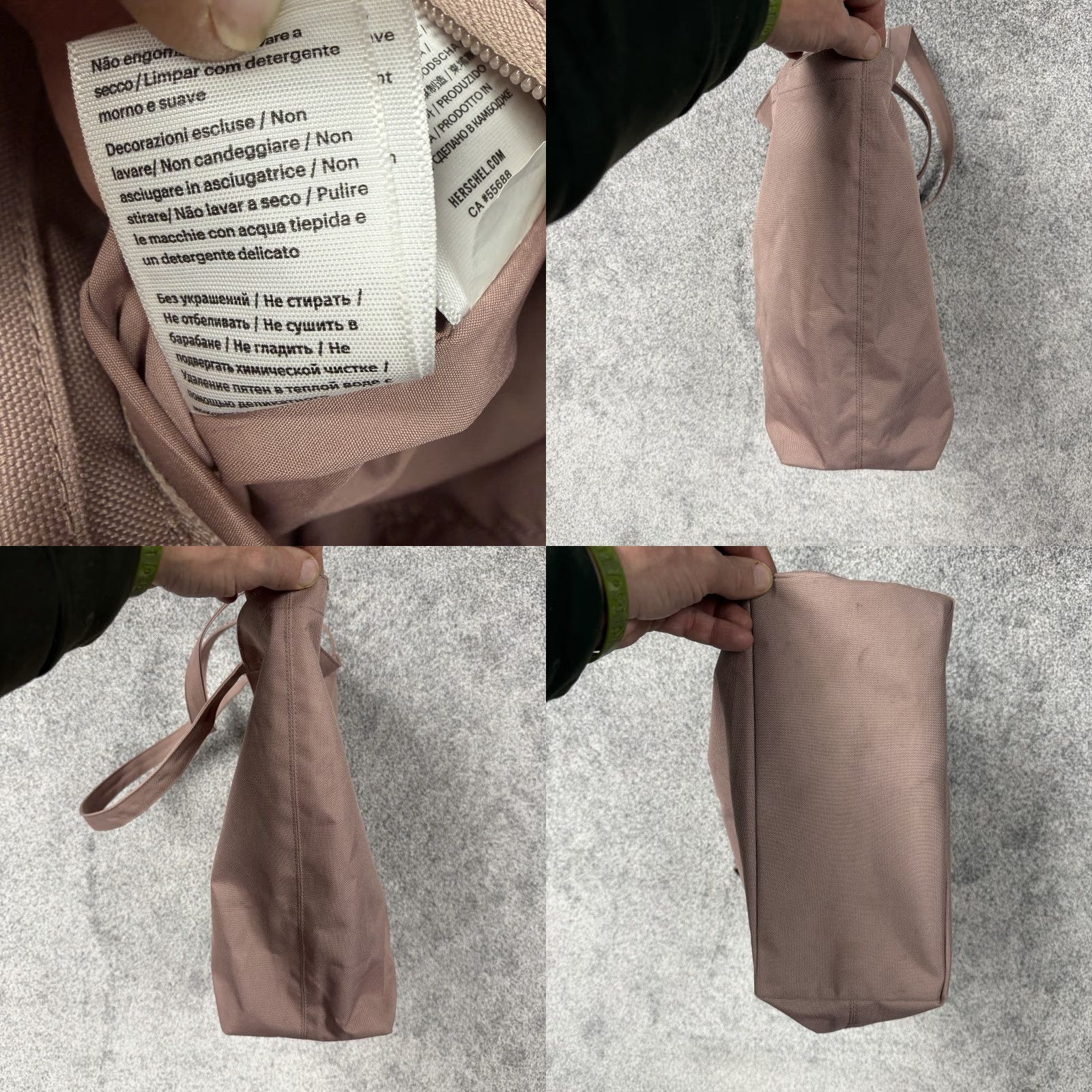 Vintage Herschel Tote Bag Mica Ash Rose Pink Canvas 17.5x6 Large Travel School Everyday Womens Size ONE SIZE - 10 Thumbnail