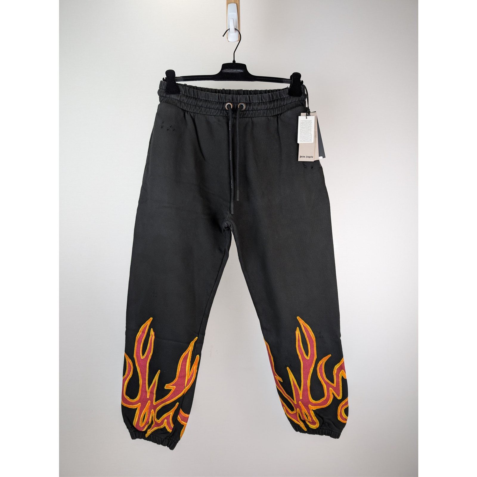 Palm Angels o1rshd1 GD Graffiti Flames 🔥 Sweatpants in Black / Red Size US 34 / EU 50 - 2 Thumbnail