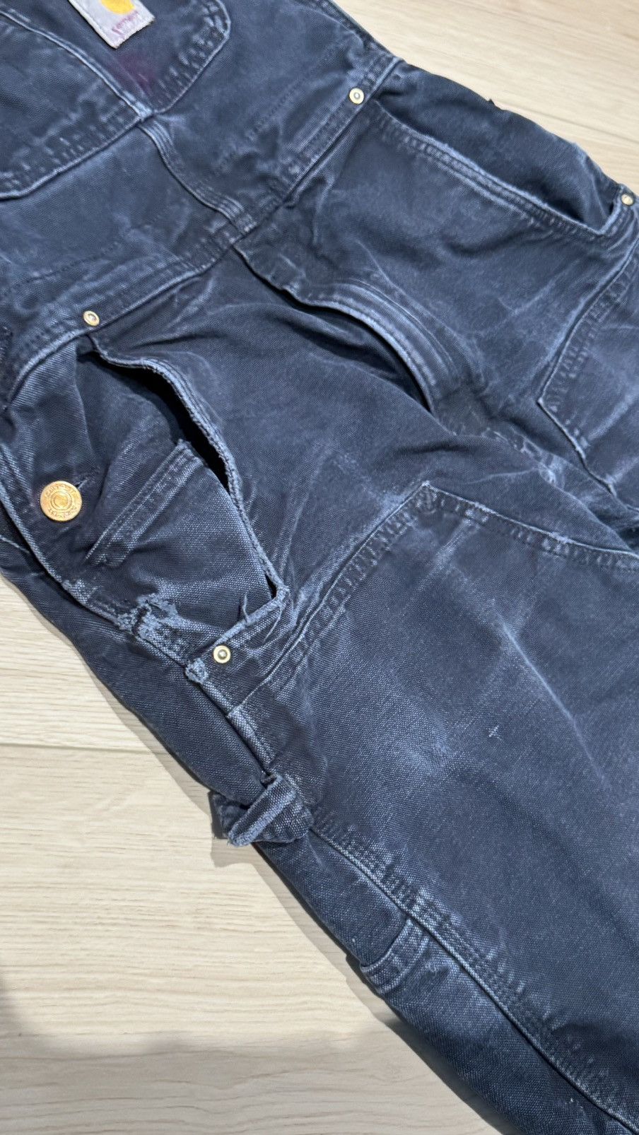 Carhartt Carharrt double knee carpenter overalls pants distressed Size US 32 / EU 48 - 16 Thumbnail