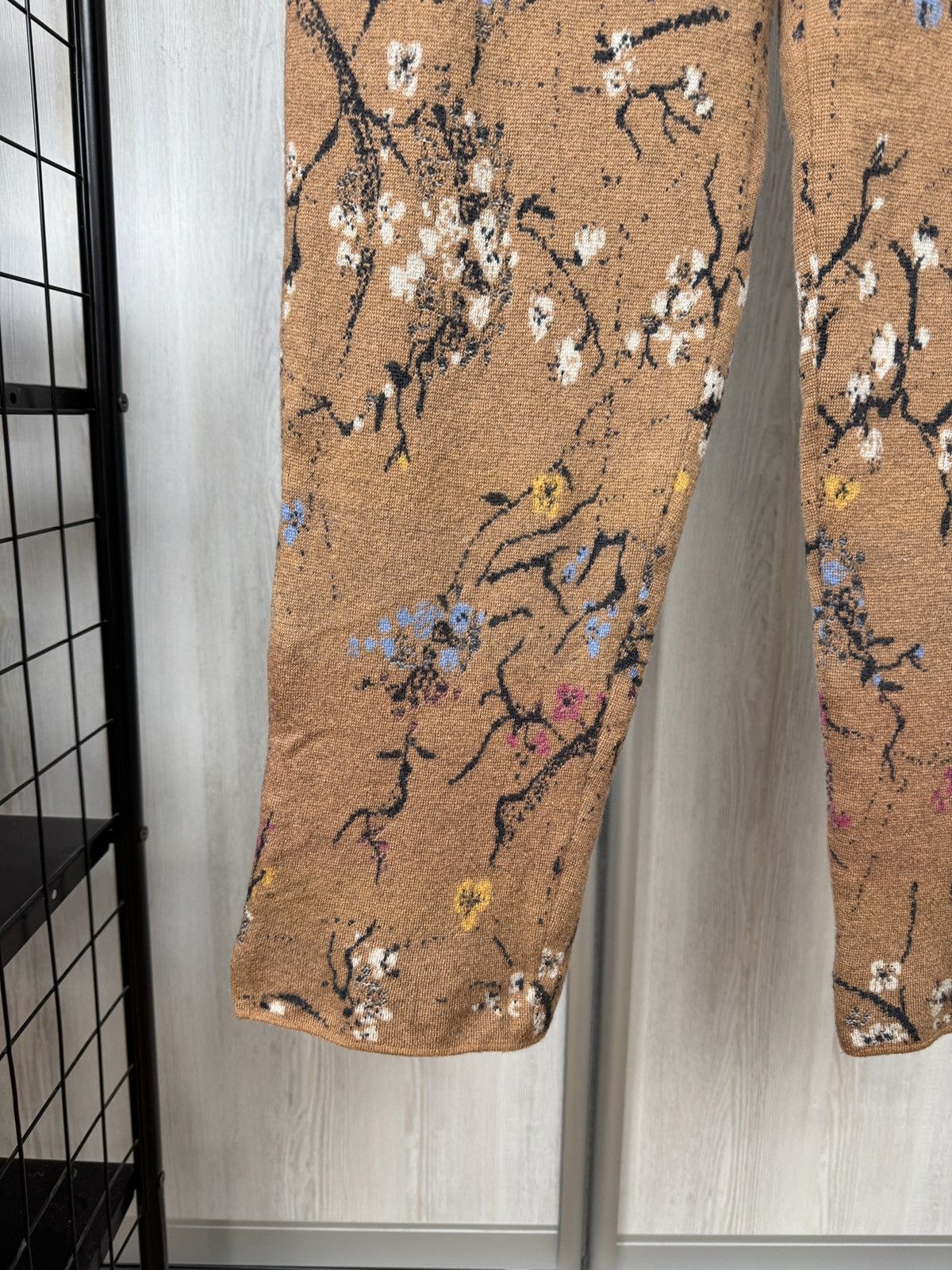 Other Ivko Wool beige brown floral flower pattern pants trousers Size 32" / US 10 / IT 46 - 6 Thumbnail