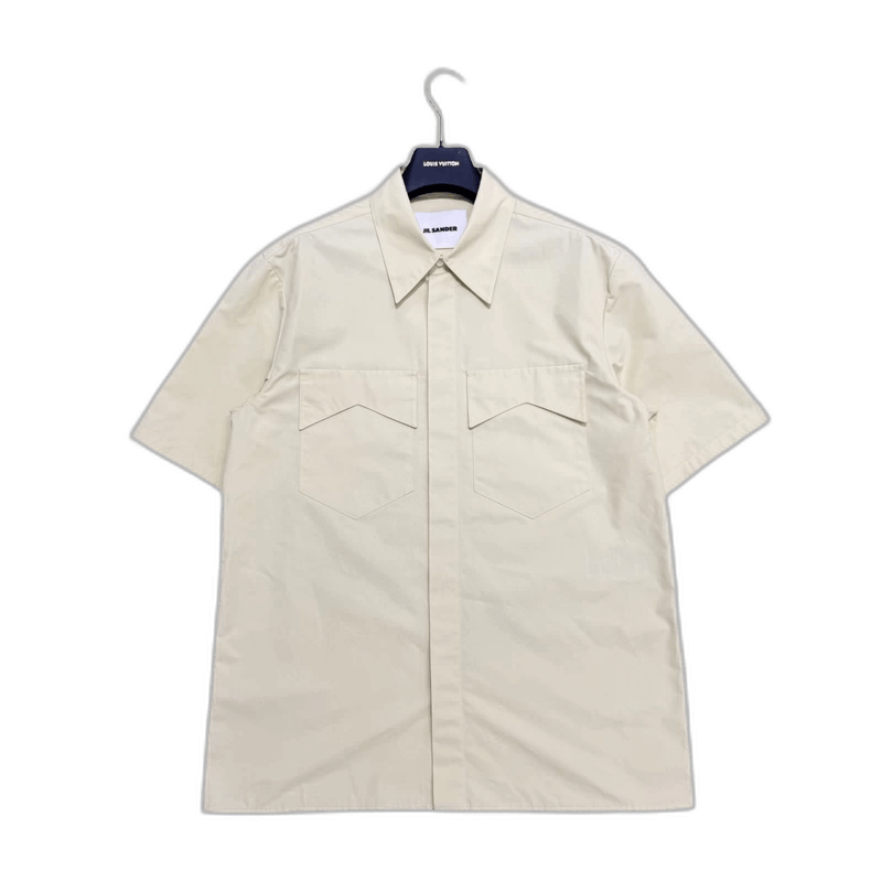 Jil Sander JIL SANDER Solid Short Sleeve Shirt-yf Size US L / EU 52-54 / 3 - 1 Thumbnail