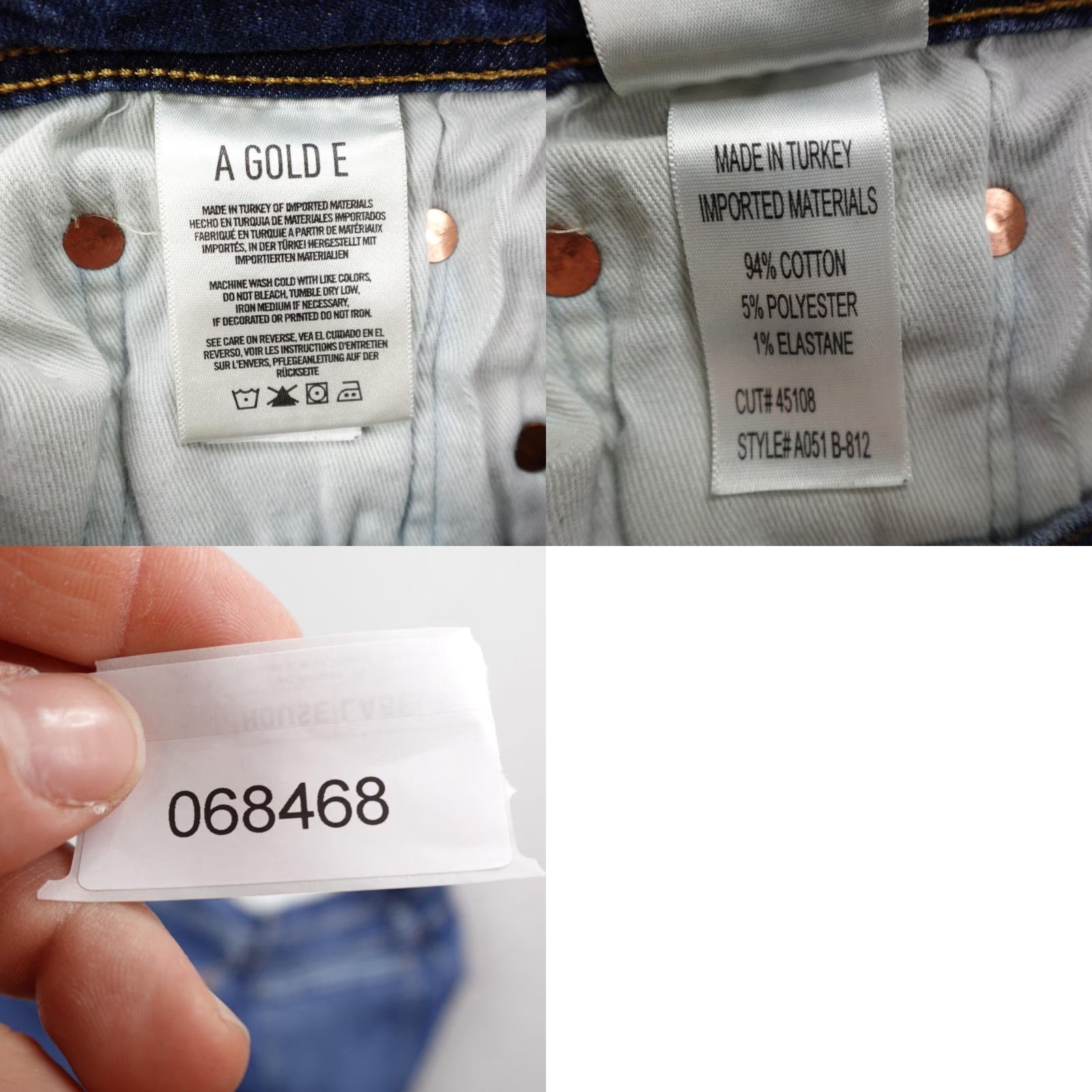 Agolde VINTAGE? No—Wait, item not vintage. AGOLDE Jeans Womens 28 Blue Denim High Rise Straight Crop Distressed Raw Hem Jeans Size 28" / US 6 / IT 42 - 9 Thumbnail
