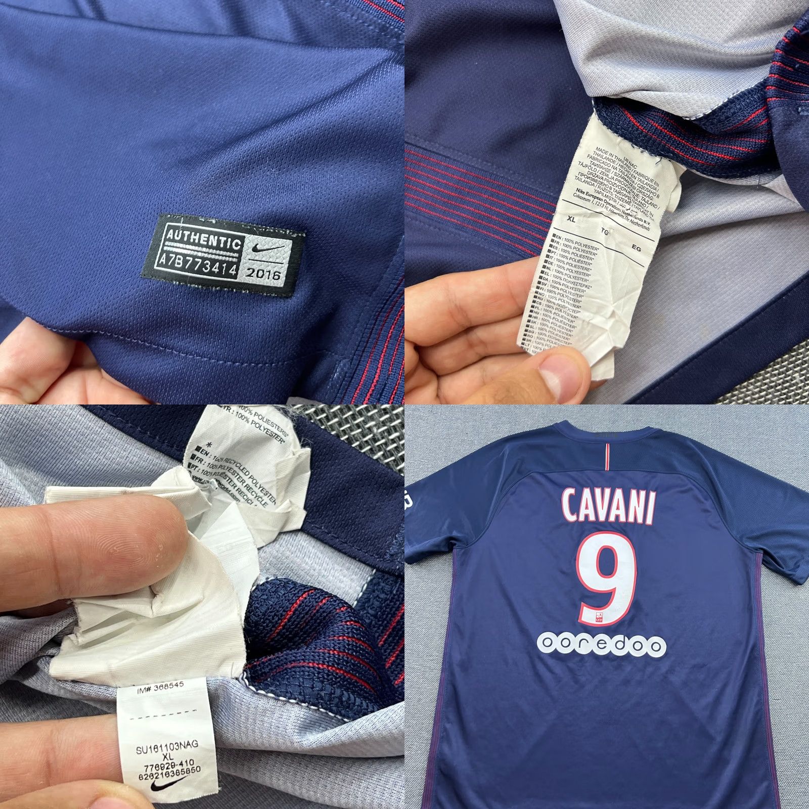 Nike Nike PSG 2016 2017 Home Cavani Mens Football Jersey XL Blue Official Shirt Sports Football Mens Nike PSG Jersey XL Blue Size US XL / EU 56 / 4 - 11 Thumbnail