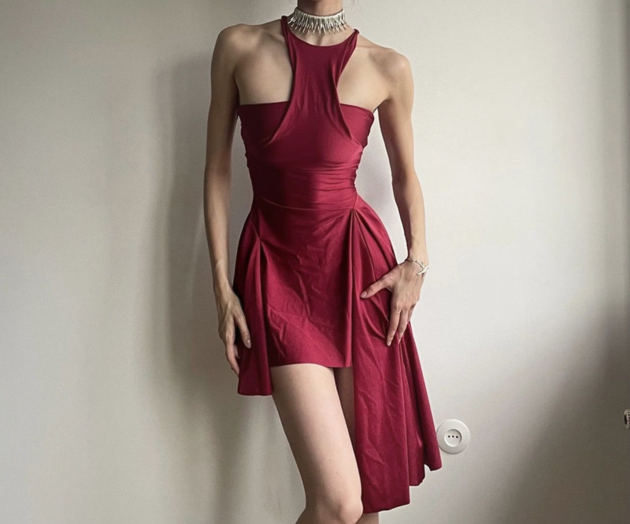 Other Red asymmetrical mini dress coquette ellegant dancing Size XS / US 0-2 / IT 36-38 - 1 Thumbnail