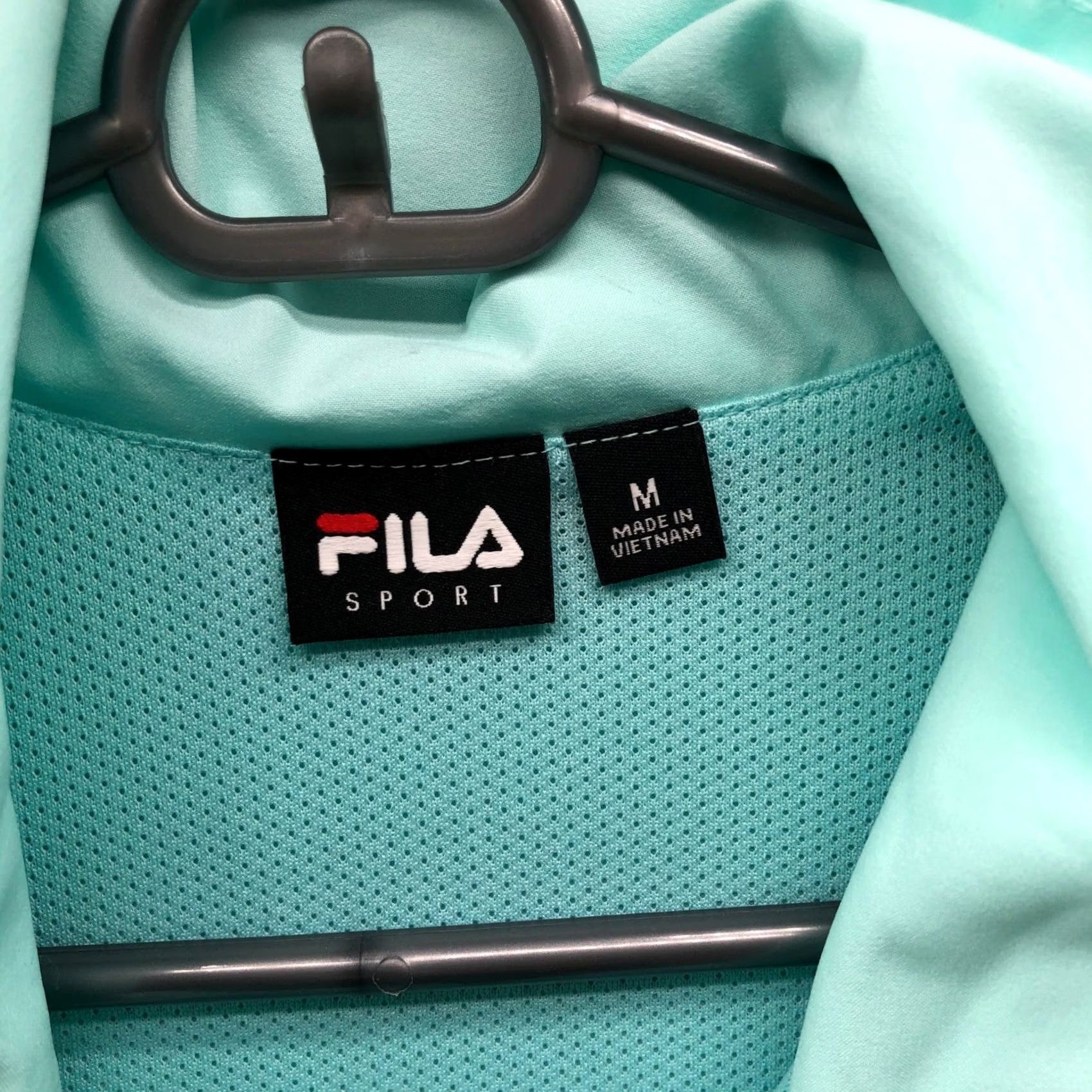 Fila Fila Lightweight Track Jacket Womens M Aqua Blue Ruched Full Zip Wind Running Size M / US 6-8 / IT 42-44 - 6 Thumbnail