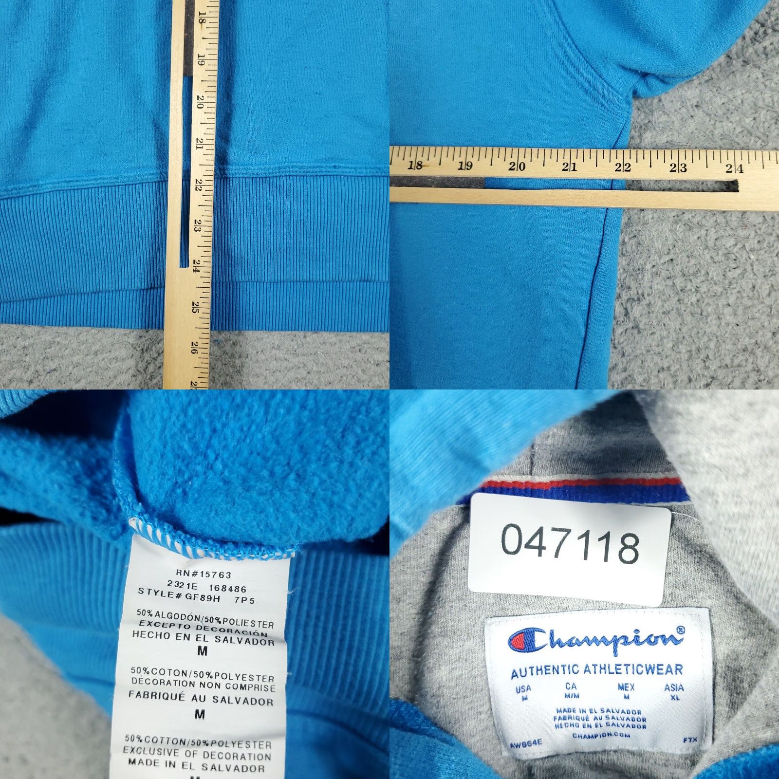 Champion VINTAGE Champion Hoodie Pullover Mens Medium Blue Knit Zip Logo Spring Fall Winter Men's Size US M / EU 48-50 / 2 - 8 Thumbnail