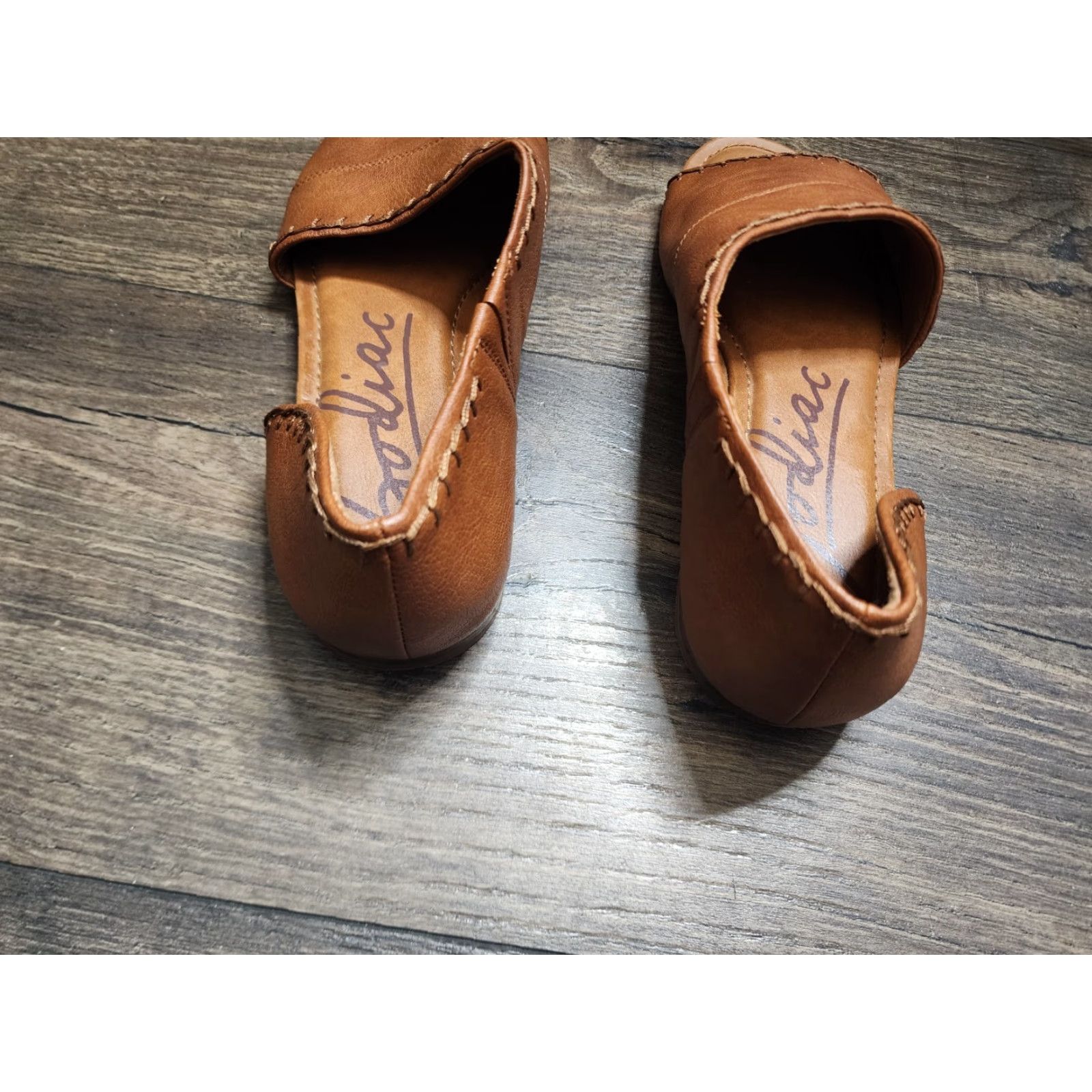 Vintage Zodiac Sandals Women's Size 9 M Brown D'Orsay Open Toe Slip On Comfort Size US 9 / IT 39 - 5 Thumbnail