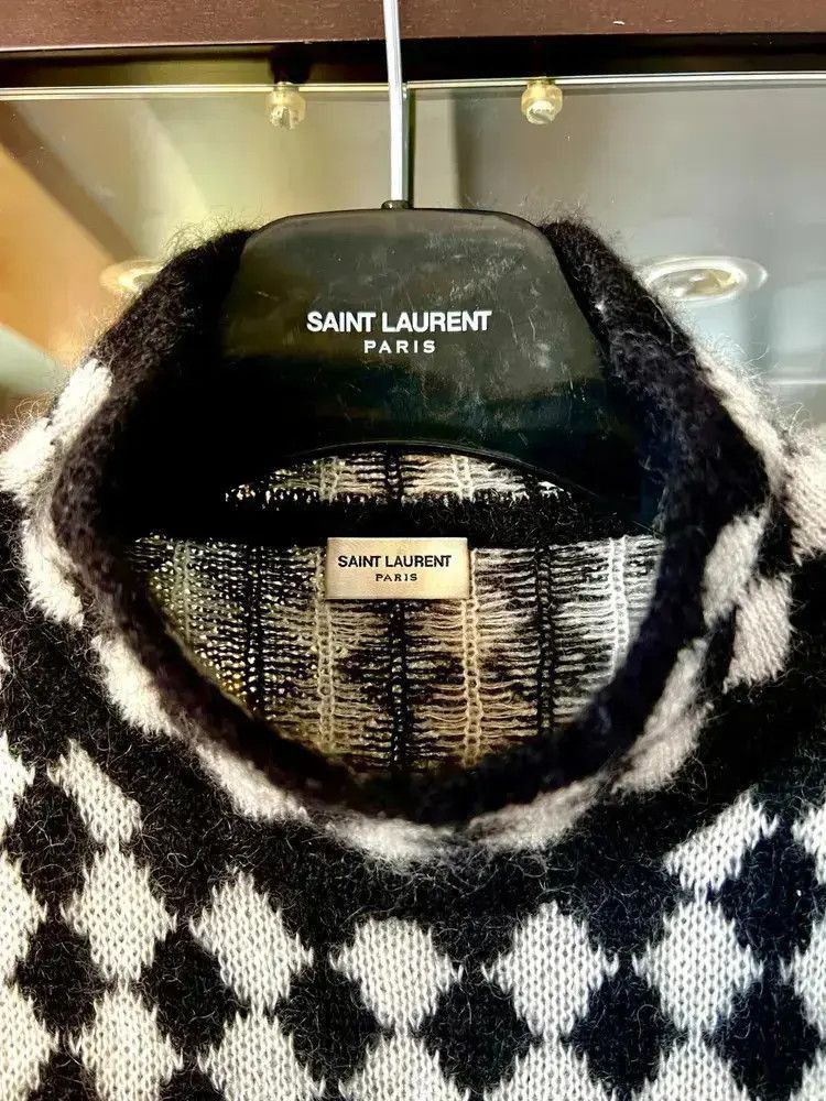 Saint Laurent Paris Saint Laurent Paris 21AW Runway Mohair Check Board Knitwear Size US XL / EU 56 / 4 - 4 Thumbnail