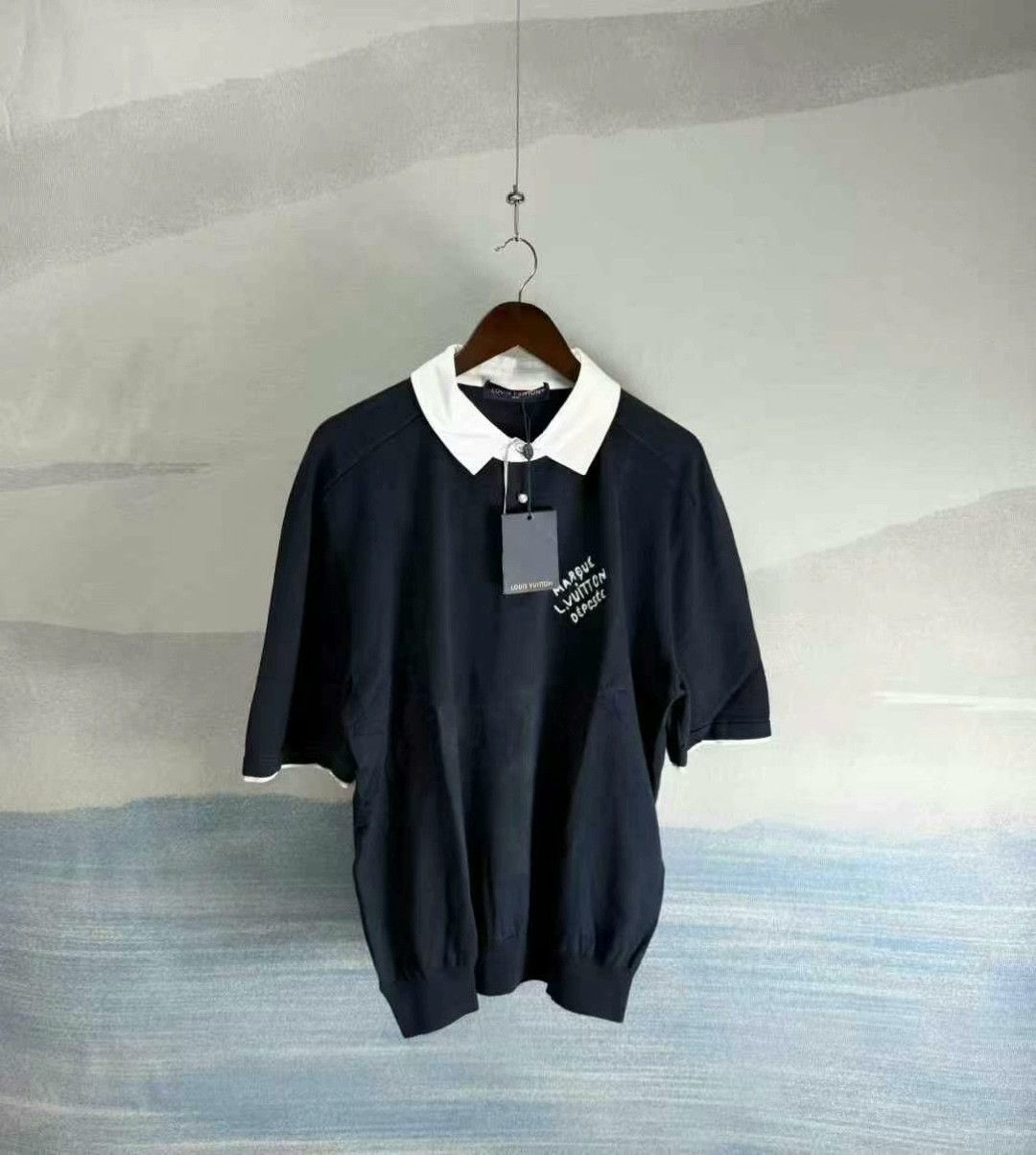 Louis Vuitton louis vuitton navy embroidered polo shirt Size US XL / EU 56 / 4 - 1 Thumbnail