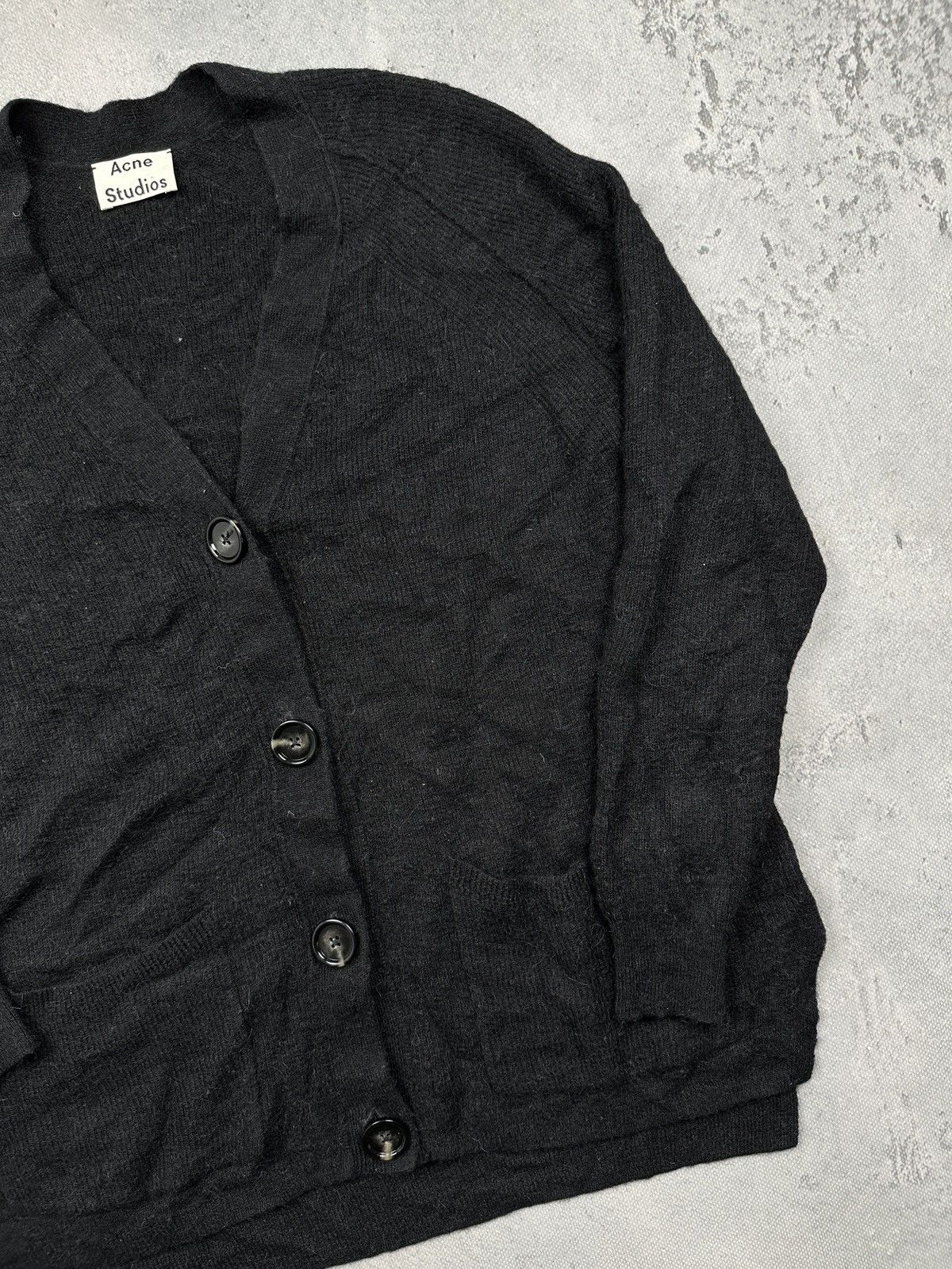 Acne Studios Acne Studios Black Alpaca Wool Cardigan Minimalist Archive Size M / US 6-8 / IT 42-44 - 3 Thumbnail