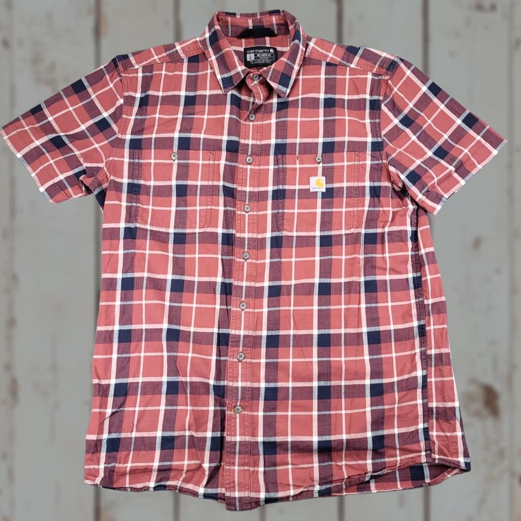 Carhartt Carhartt Mens Shirt Relaxed Fit Flannel Large Tall Red Plaid Short Sleeve Size US L / EU 52-54 / 3 - 1 Thumbnail