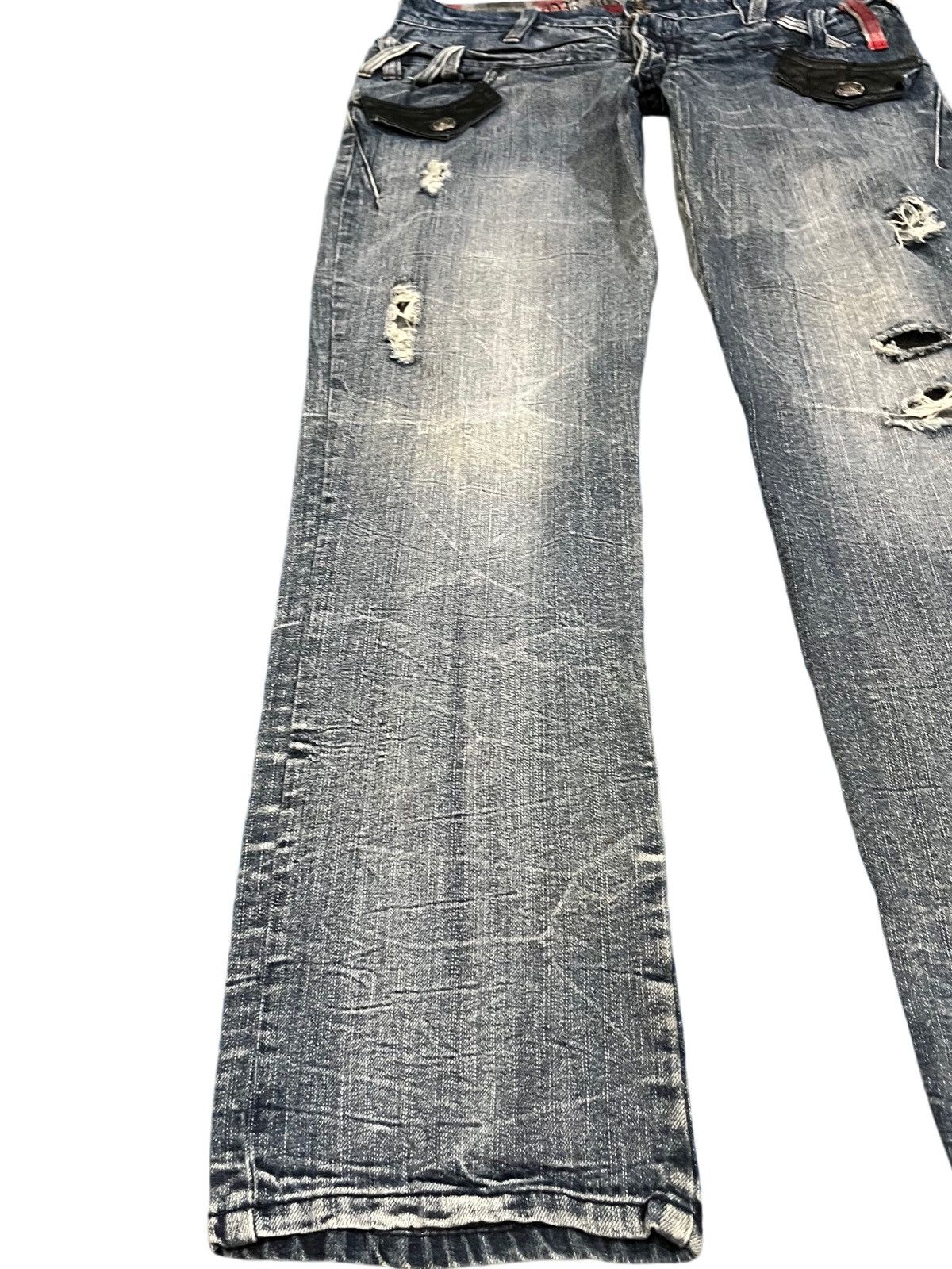Who Decides War Vintage Originalstyle Double Waist Distressed Denim Size US 31 - 4 Thumbnail