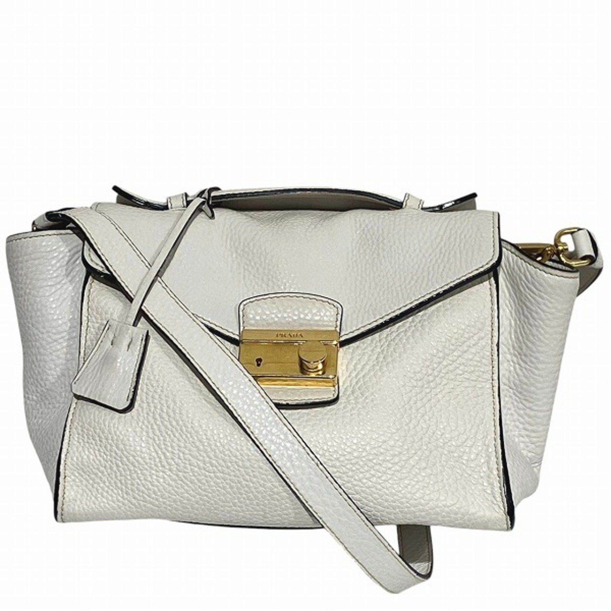 Prada Bt0962 White Bag Shoulder Handbag Women's