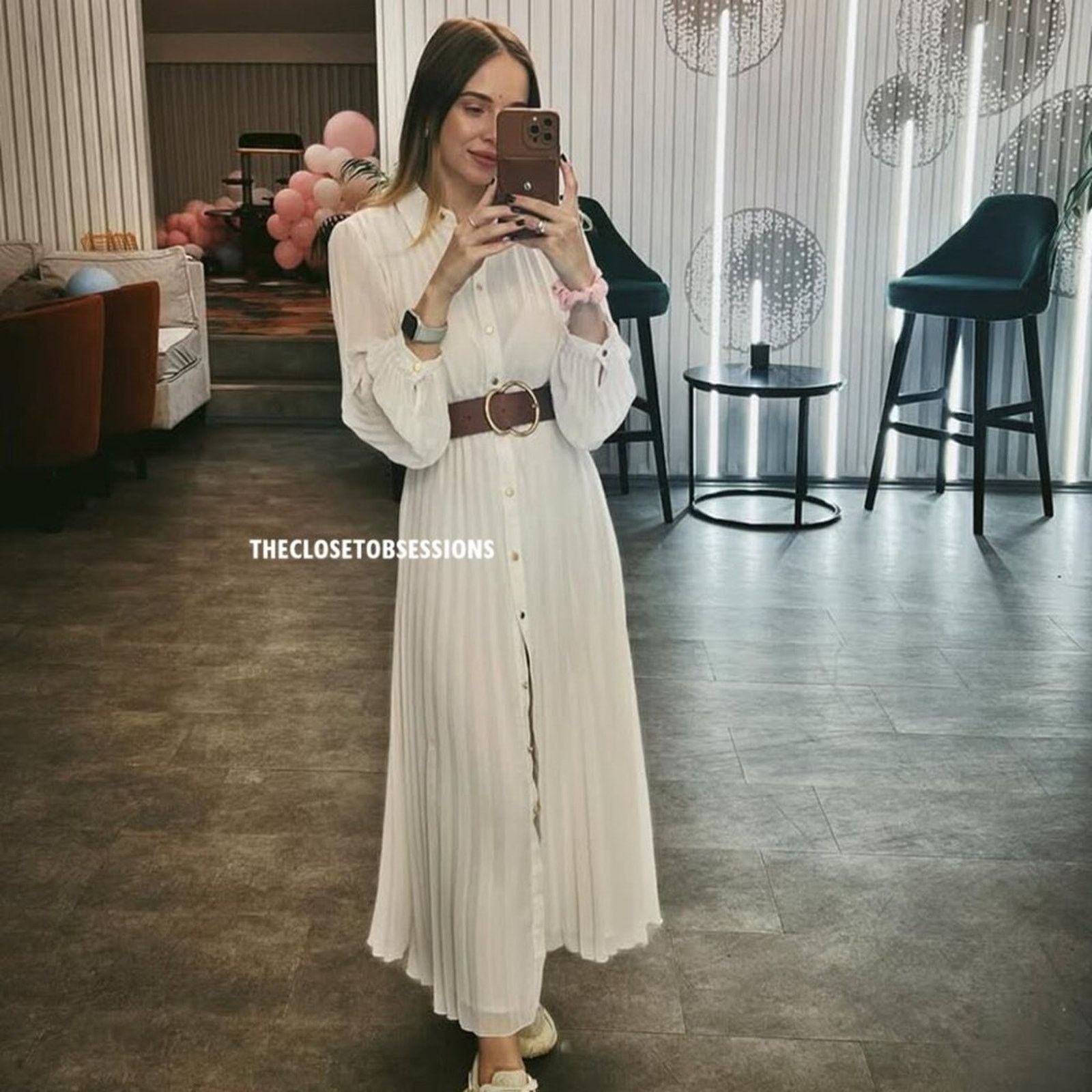Zara ZARA Pleated Midi Dress Size L / US 10 / IT 46 - 9 Thumbnail
