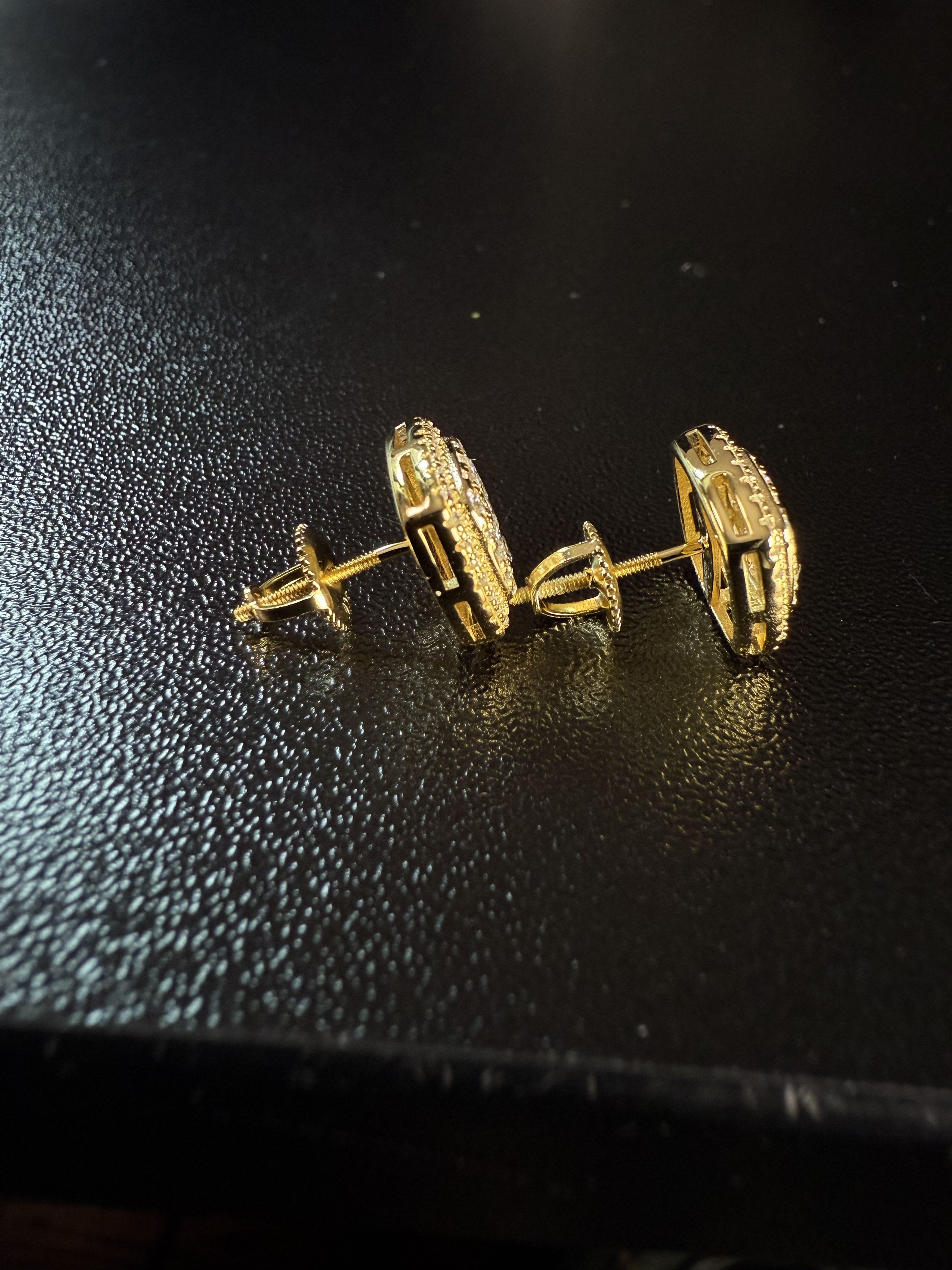 Other Square ice cross men’s Moissanite gold plated earrings Size ONE SIZE - 15 Thumbnail