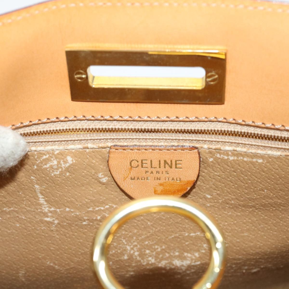 Celine CELINE Macadam Canvas Hand Bag Pvc Leather Brown Size ONE SIZE - 10 Thumbnail
