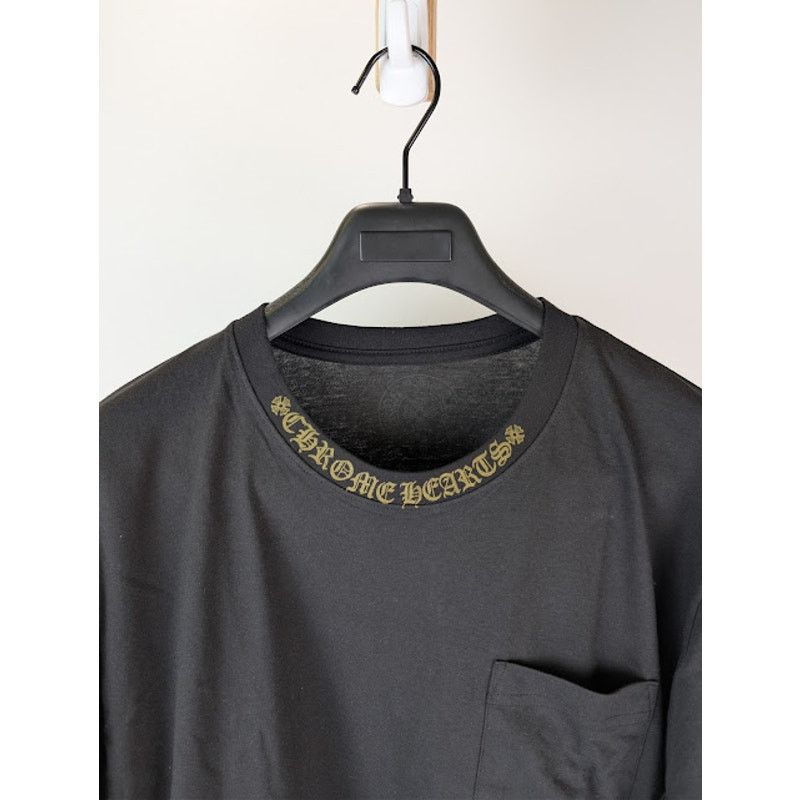 Chrome Hearts o1rshd1 Gold Neck Logo Long Sleeve T-Shirt in Black Size US M / EU 48-50 / 2 - 7 Thumbnail