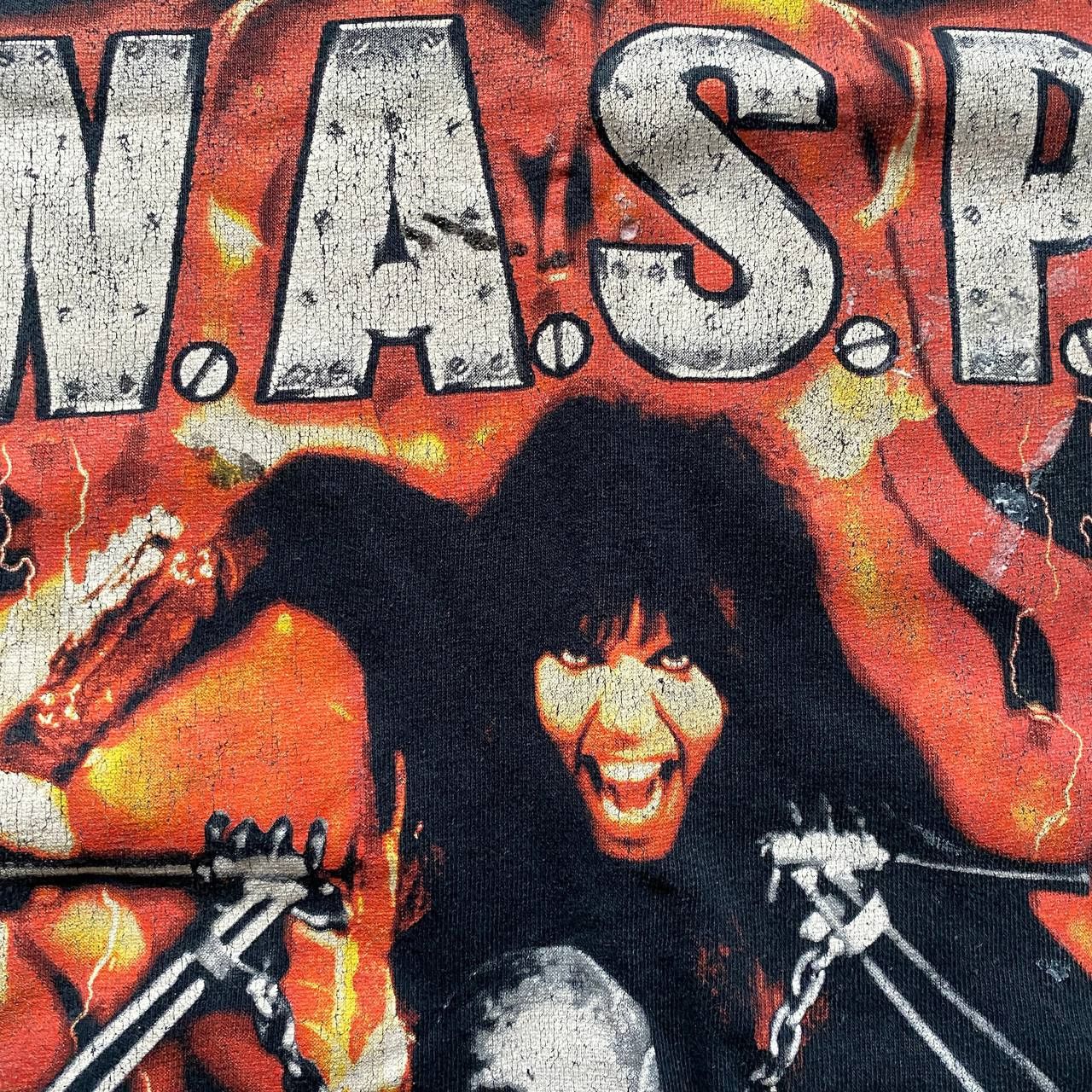 Band Tees VINTAGE 90S WASP KILLER KING OF METAL THRASHED RARE TEE 172 Size US L / EU 52-54 / 3 - 7 Thumbnail