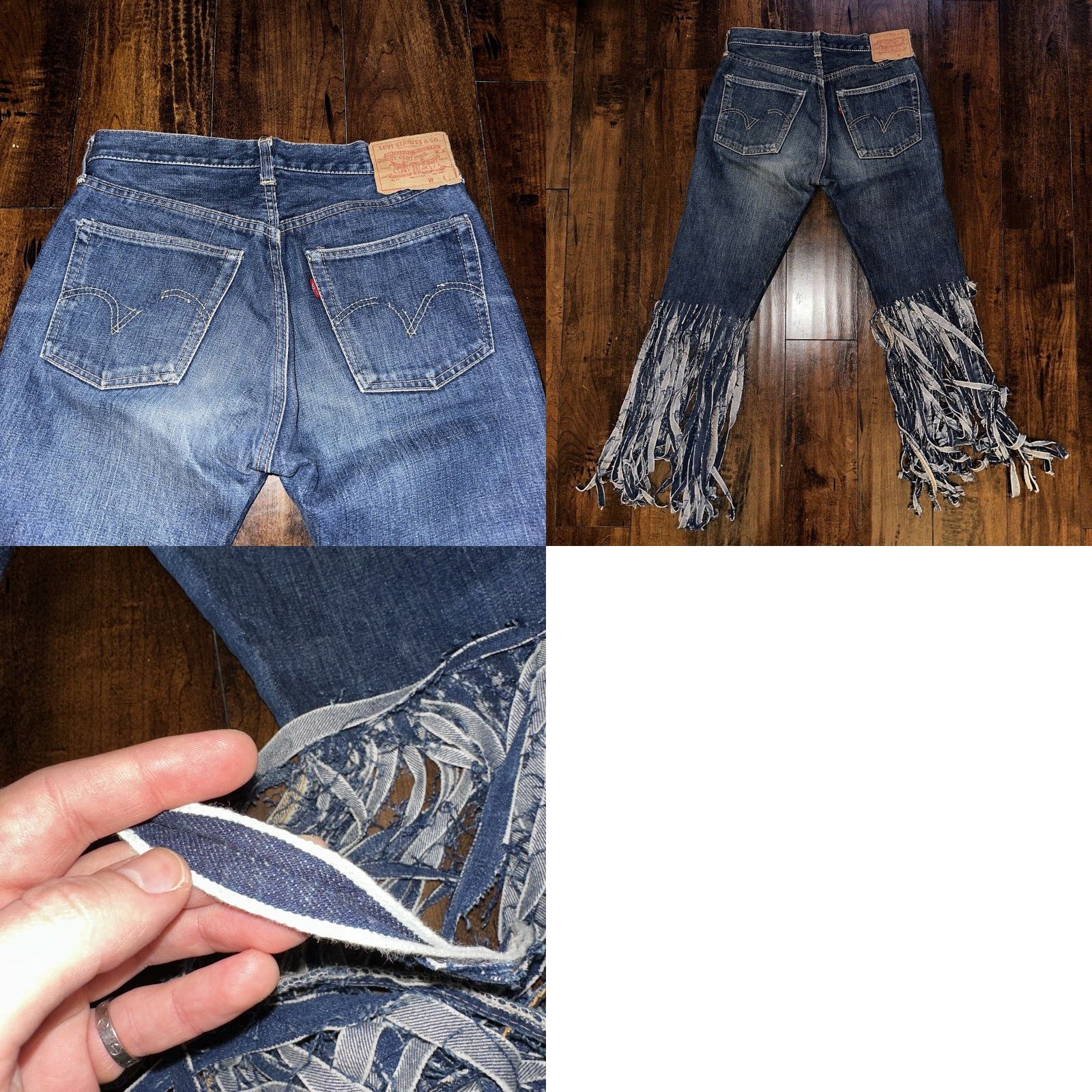 Levi's VINTAGE Levi's 501 Jeans Big E VTG 60s Redline Destroyed Denim 28x28 Blue Jeans Mens Size US 28 / EU 44 - 9 Thumbnail