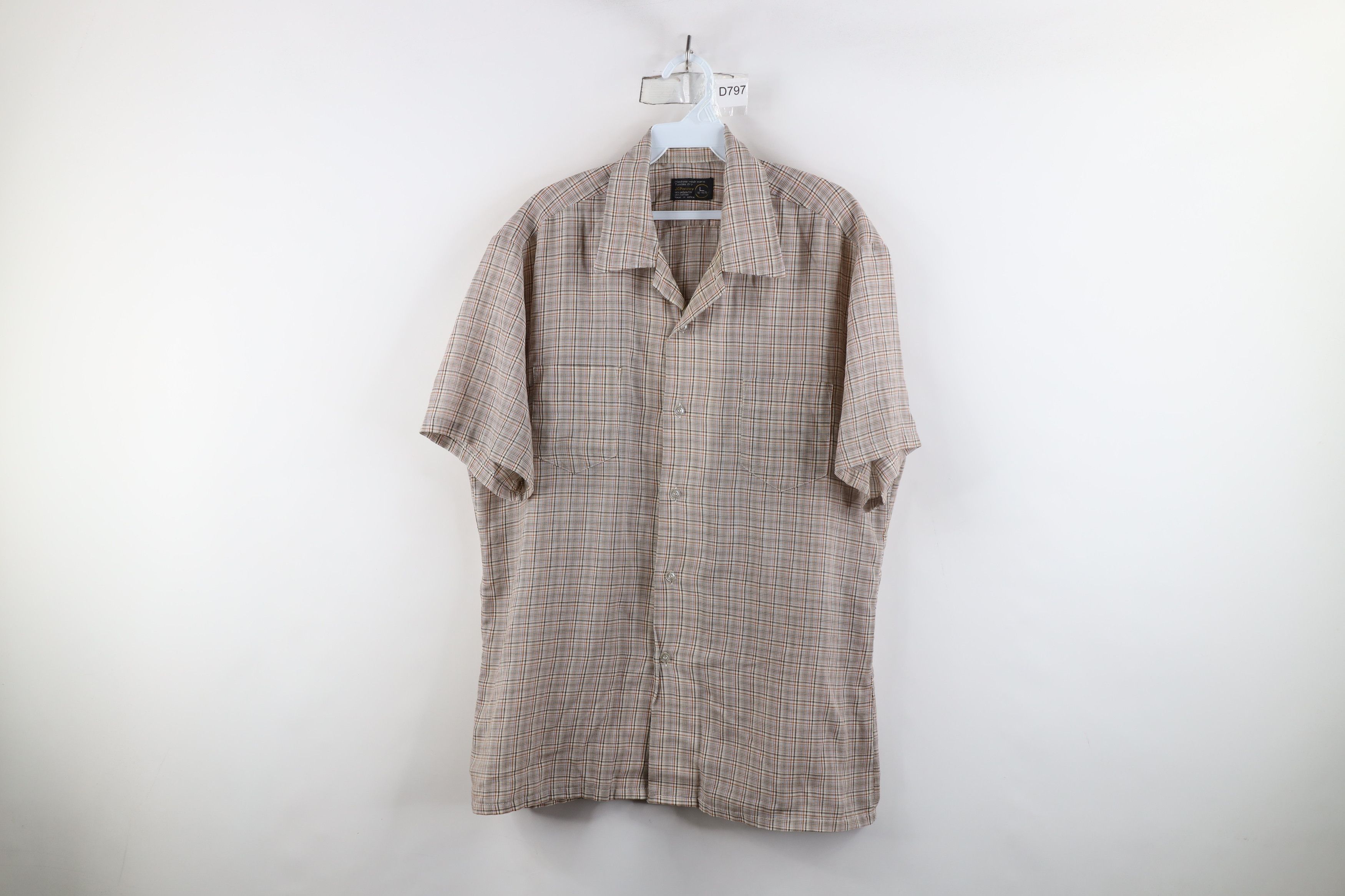 Vintage Vintage 70s Streetwear Short Sleeve Button Shirt Plaid Size US L / EU 52-54 / 3 - 1 Thumbnail