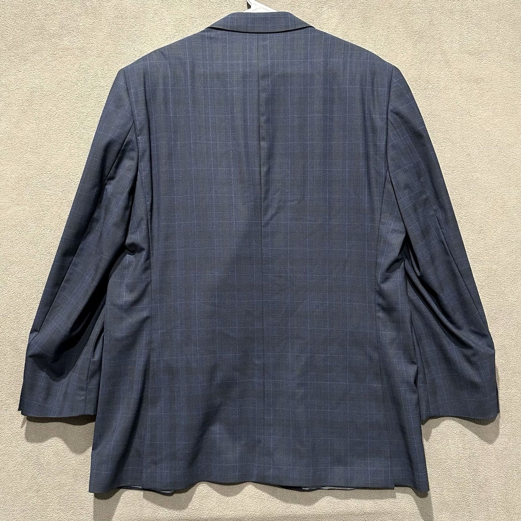 Jack Victor Jack Victor Exclusive Collection Sport Jacket Blazer 100% Wool Plaid Blue 46L Size 46R - 2 Thumbnail
