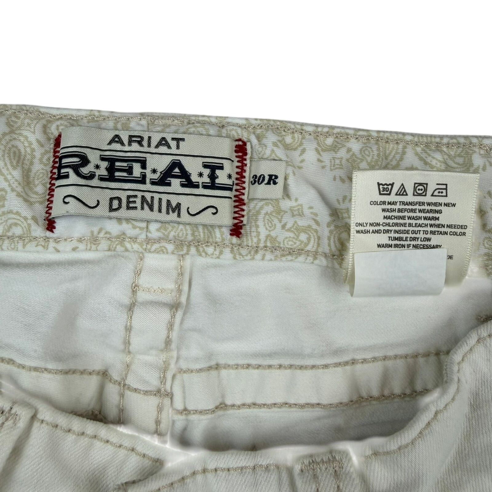 Ariat Ariat REAL Denim White Jeans Women's Size 30R Size 30" / US 8 / IT 44 - 4 Thumbnail
