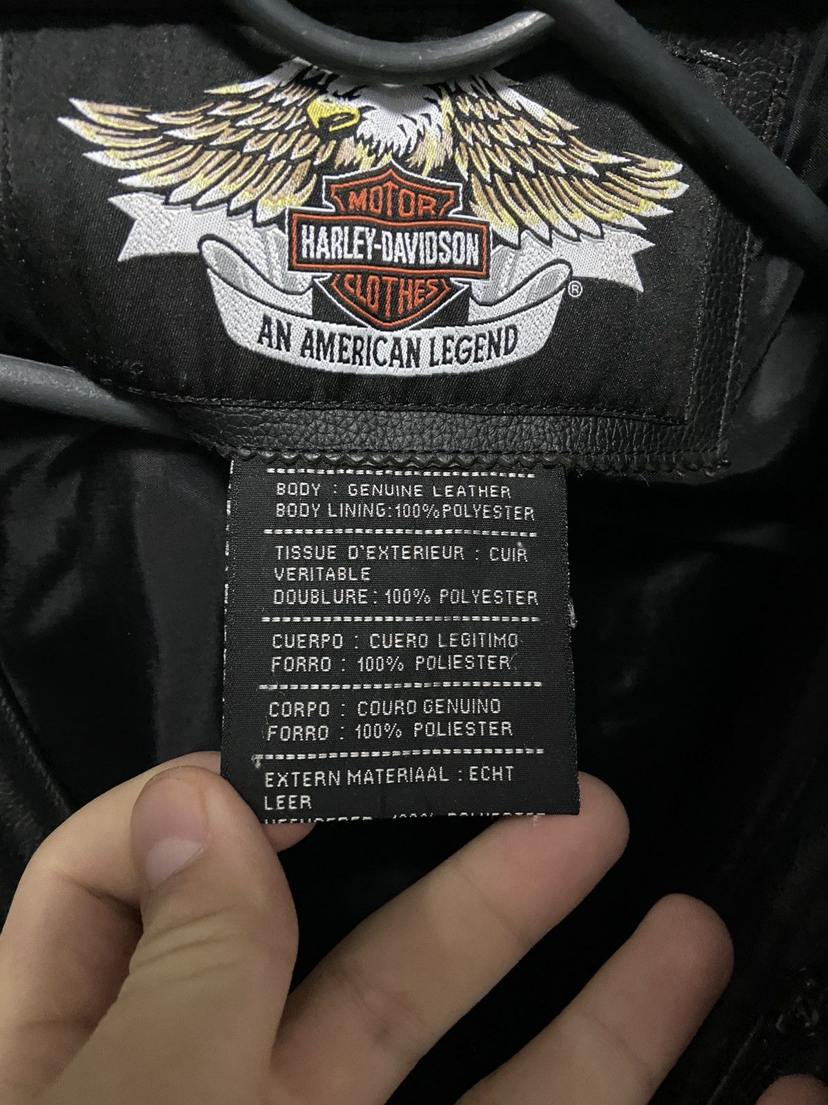Harley Davidson × Vintage Harley Davidson leather jacket big logo moto vintage Size US XL / EU 56 / 4 - 6 Thumbnail