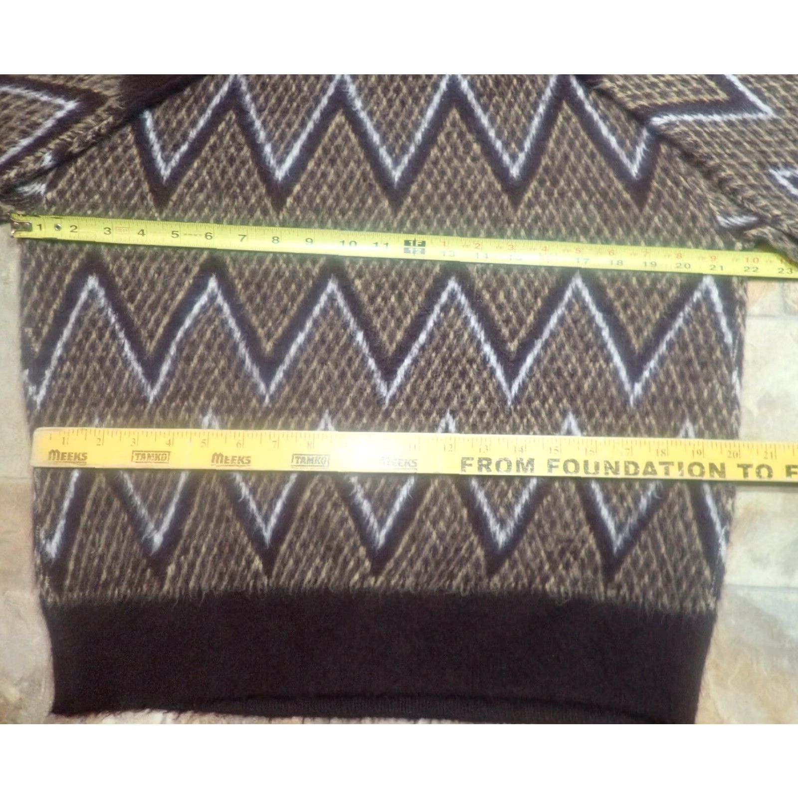 Vintage VINTAGE 80s Lawrence Knitwear Mens M Brown Acrylic Fuzzy Sweater Nordic Southwestern Kurt Cobain Style Size US M / EU 48-50 / 2 - 7 Thumbnail