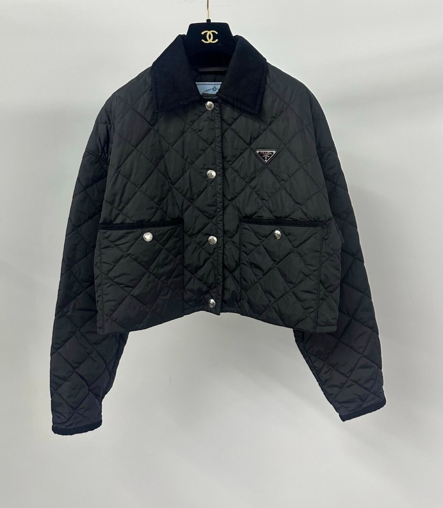Prada Prada Black Triangle Logo Quilted Jacket Size S / US 4 / IT 40 - 1 Thumbnail