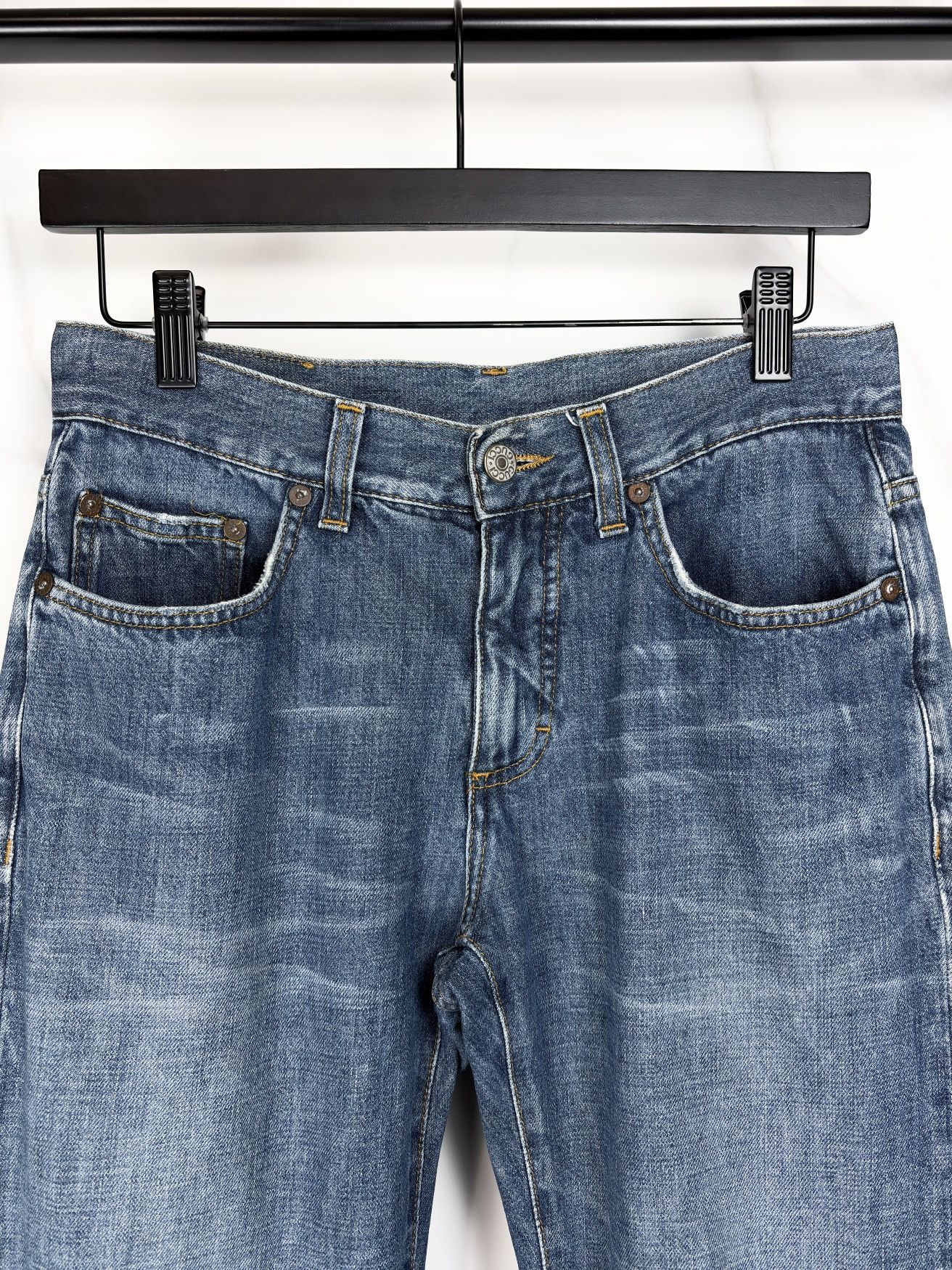 Gucci Gucci Tom Ford Vintage Faded Blue Leather Patch Denim Jeans Size US 28 / EU 44 - 3 Thumbnail