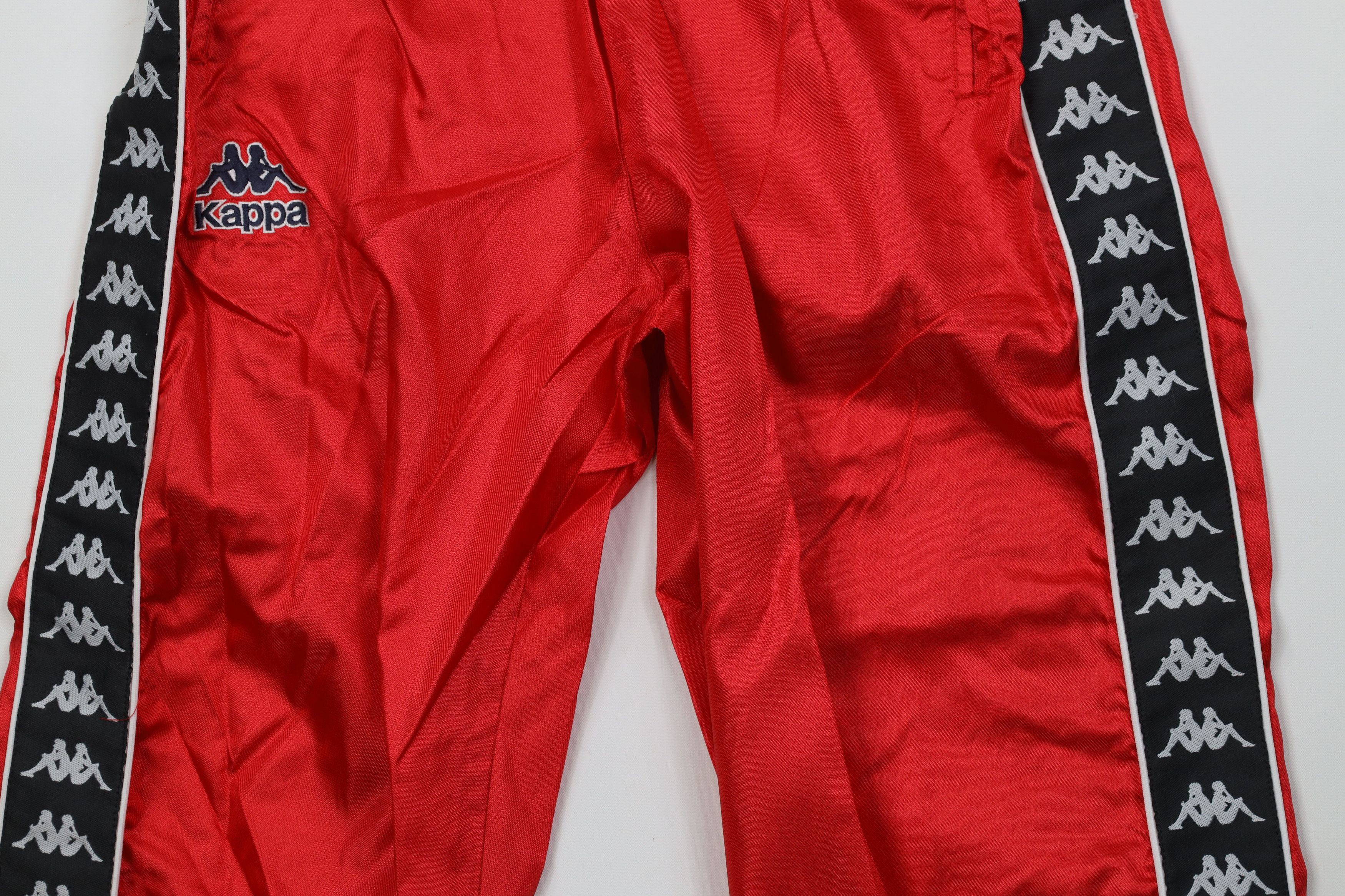 Kappa Vintage 90s Kappa Taped Logo Soccer Joggers Pants Red Nylon Size US 32 / EU 48 - 3 Thumbnail