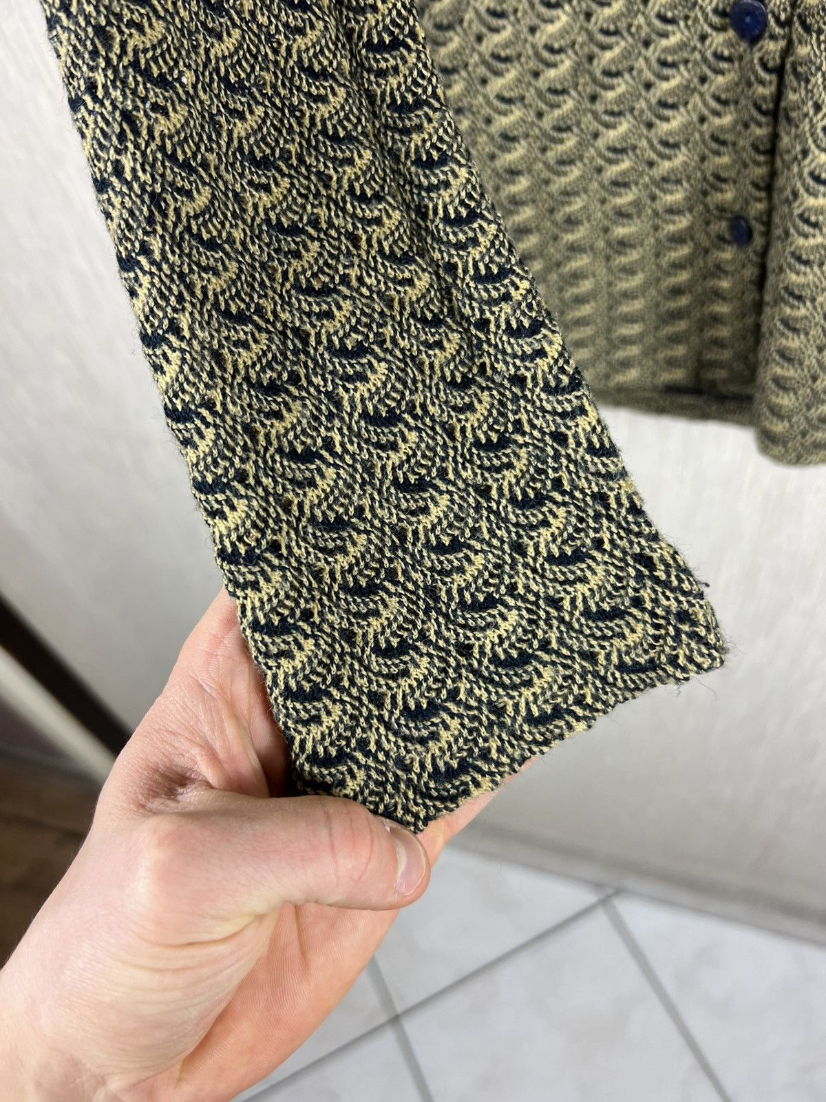 Missoni Vintage 90s Missoni Sport wool knit button up shirt pattern Size M / US 6-8 / IT 42-44 - 11 Thumbnail