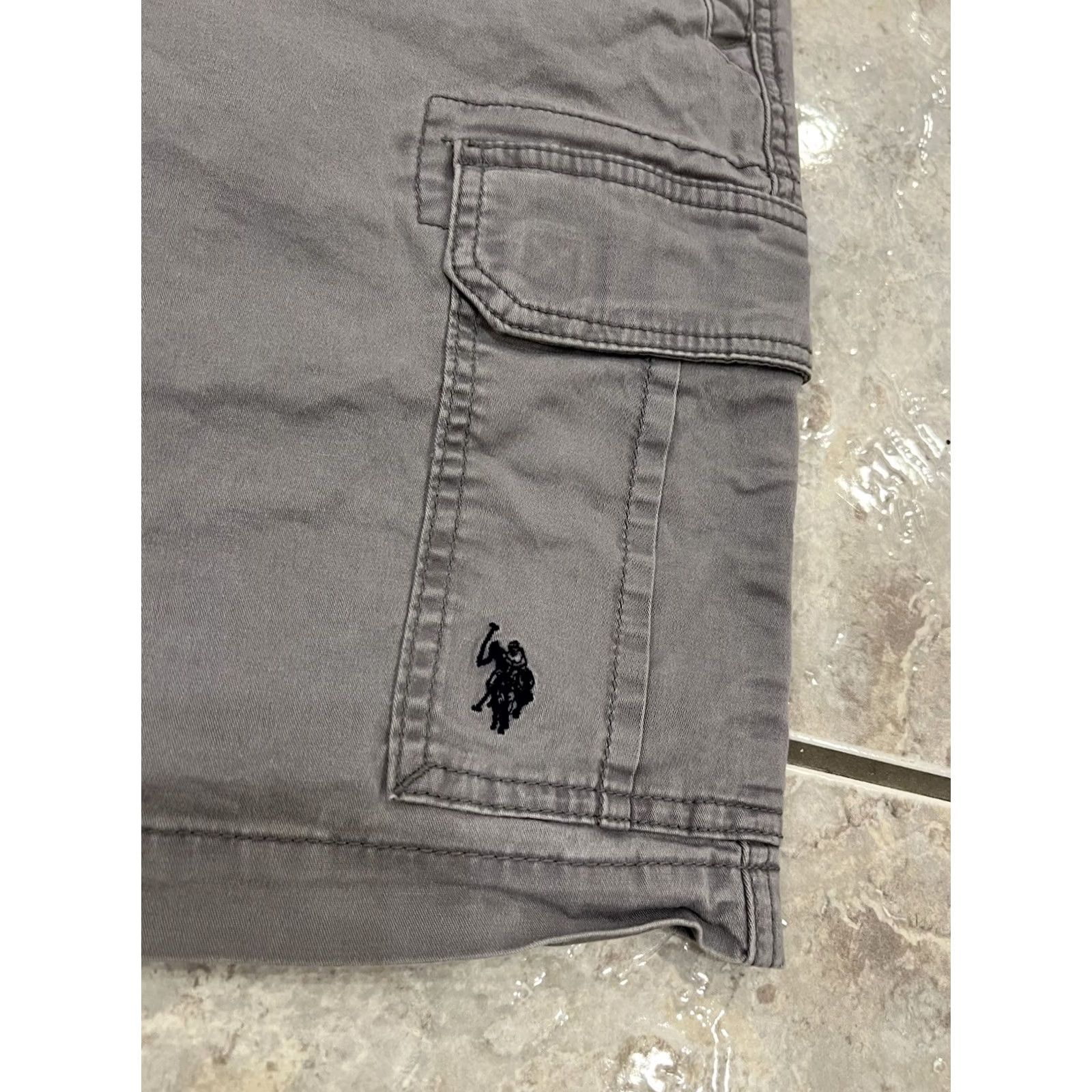 Vintage U.S. POLO ASSN. Shorts Mens 46 Gray Grey 10" Cargo Utility Pockets Work Dad Size US XXL / EU 58 / 5 - 3 Thumbnail
