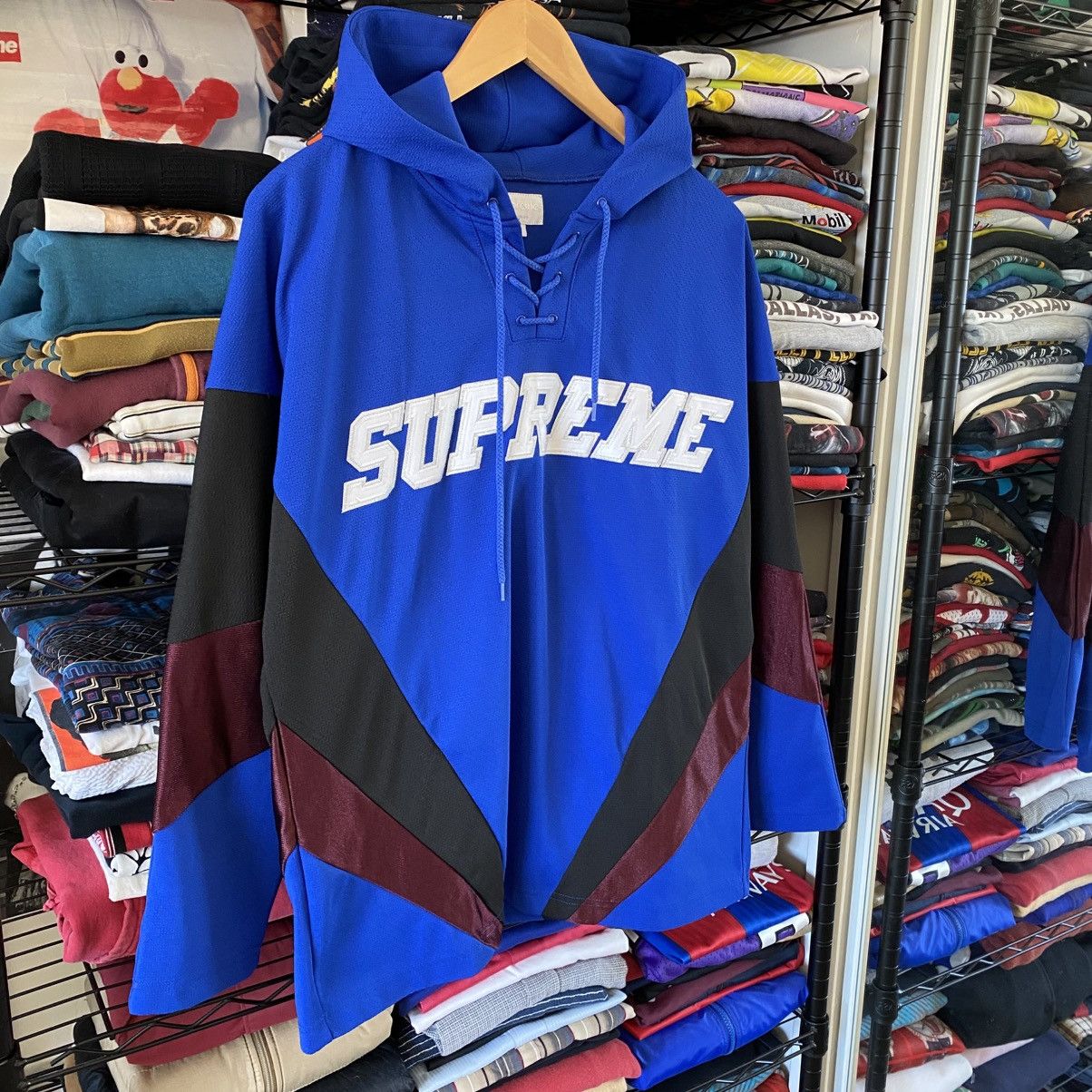 Supreme Supreme Hooded Hockey Jersey Royal Blue 2017 Size US S / EU 44-46 / 1 - 4 Thumbnail