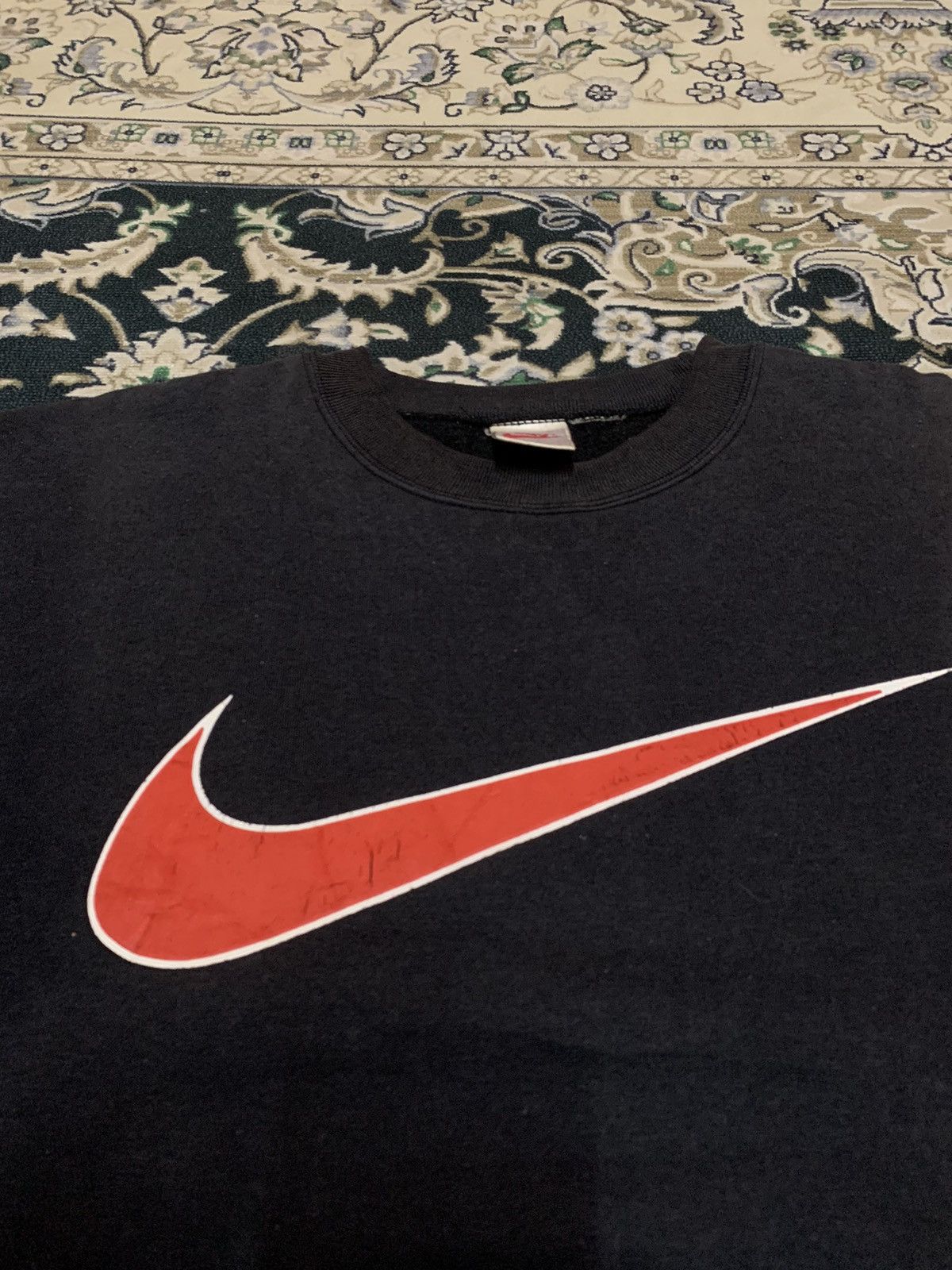 Nike × Vintage 90s NIKE BIG SWOOSH GREY TAG SWEATSHIRT Size US L / EU 52-54 / 3 - 5 Thumbnail