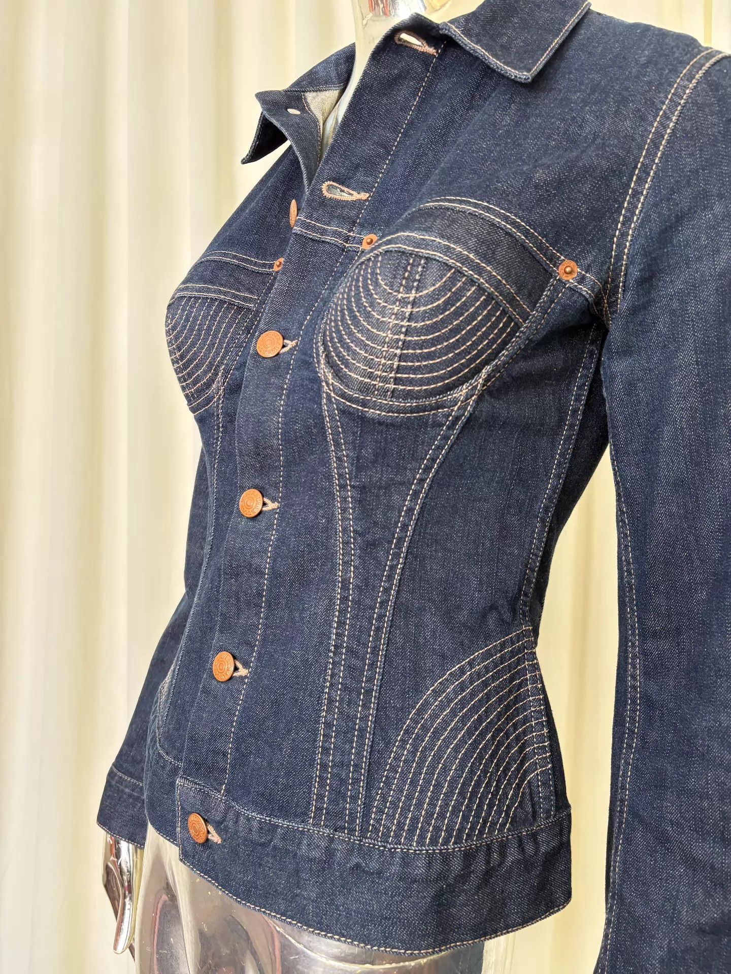 Jean Paul Gaultier JPG × Levi's Corset Denim Waist-Cinched Jacket S Size S / US 4 / IT 40 - 2 Thumbnail