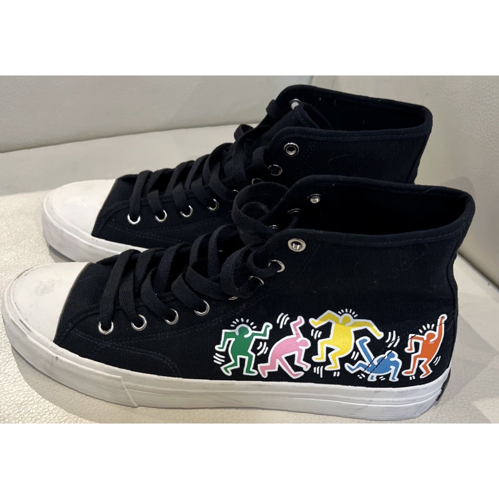 H&M VINTAGE Keith Haring by H&M Shoes Mens US 10 EU 43 Navy Hi Top Sneakers Lace Up Limited Size US M / EU 48-50 / 2 - 4 Thumbnail
