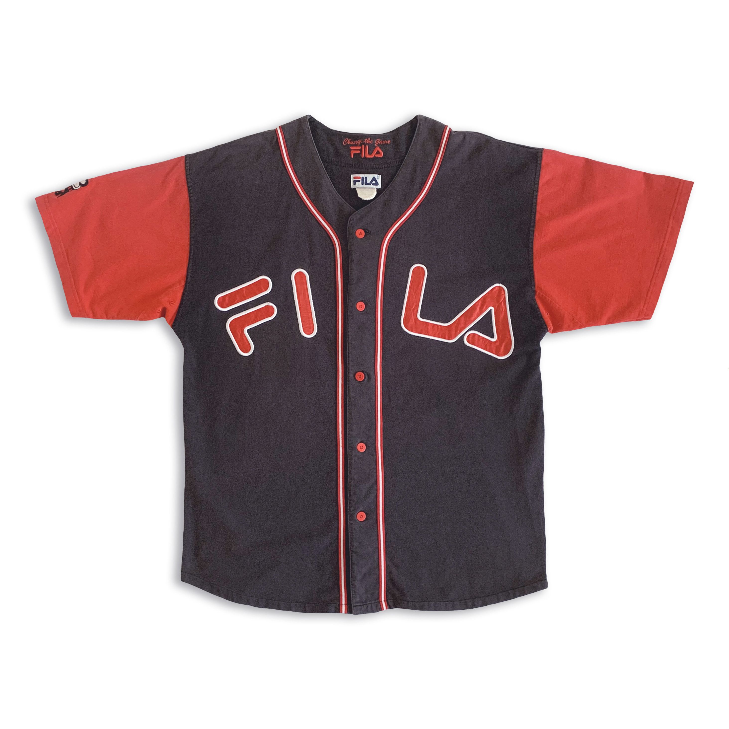 Fila RARE Vintage 90s FILA Baseball Jersey 2pac Tupac B-Ball Size US L / EU 52-54 / 3 - 2 Thumbnail